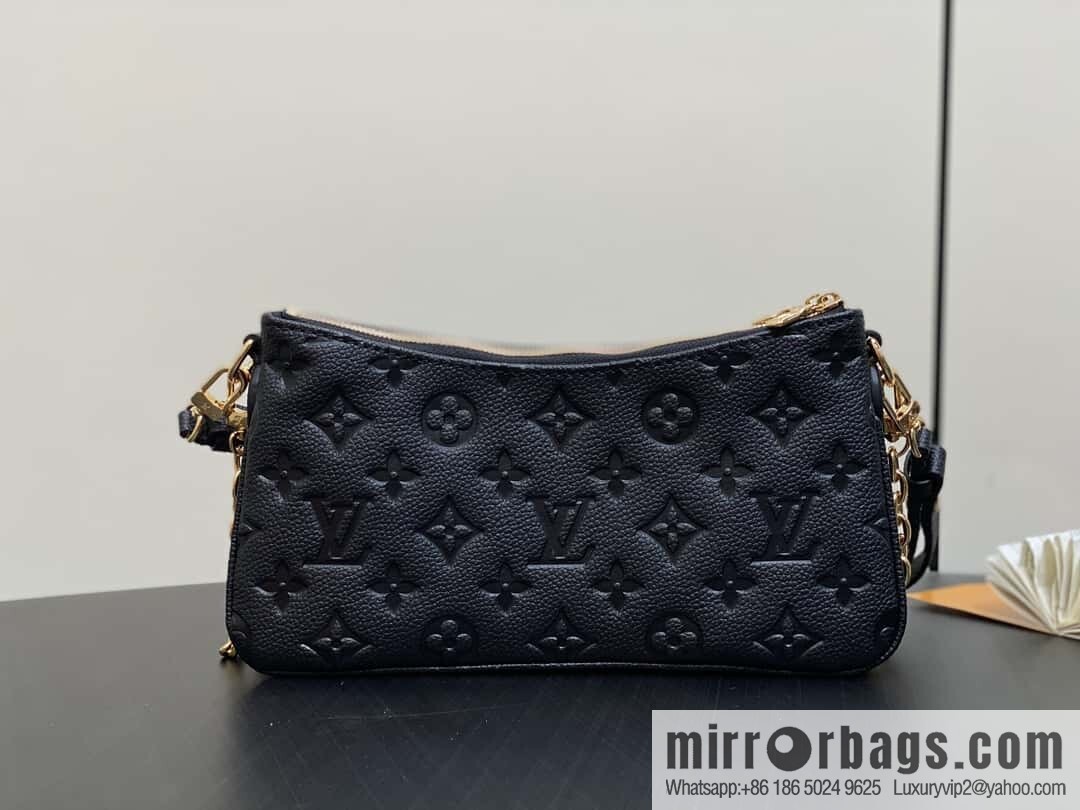 [Boutique‑grade] M83301 black M11916 brown, full leather embossed chain bag series Liv handbag