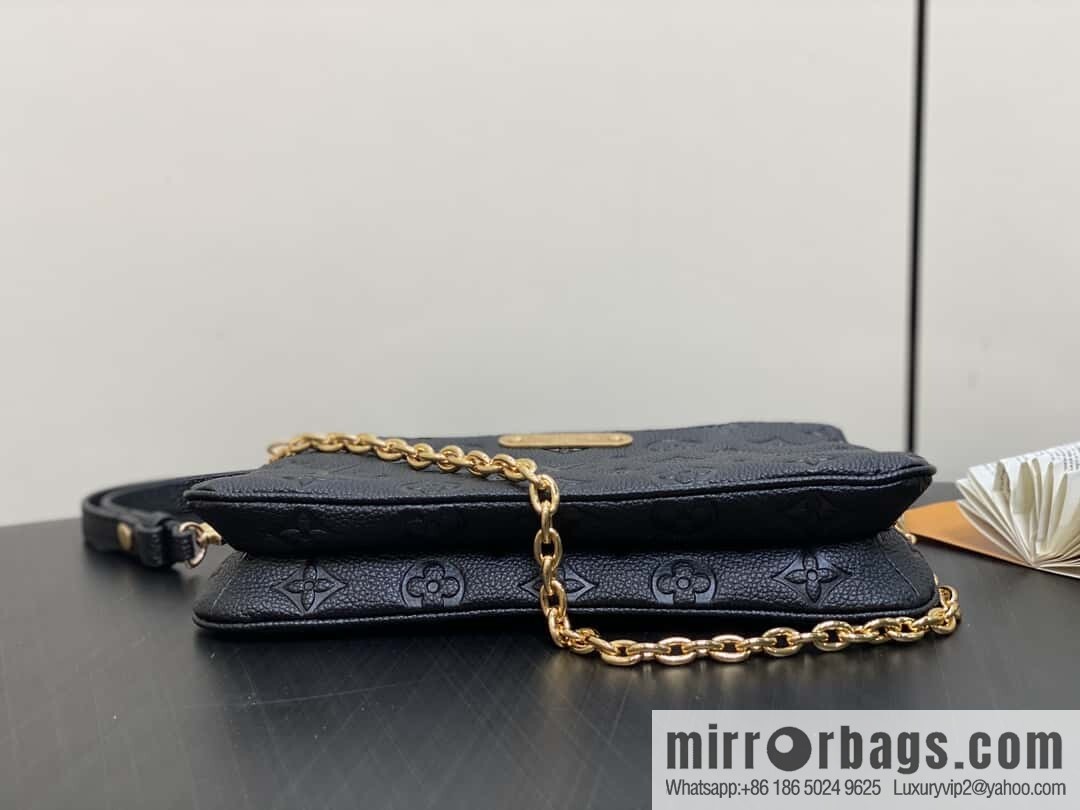 [Boutique‑grade] M83301 black M11916 brown, full leather embossed chain bag series Liv handbag
