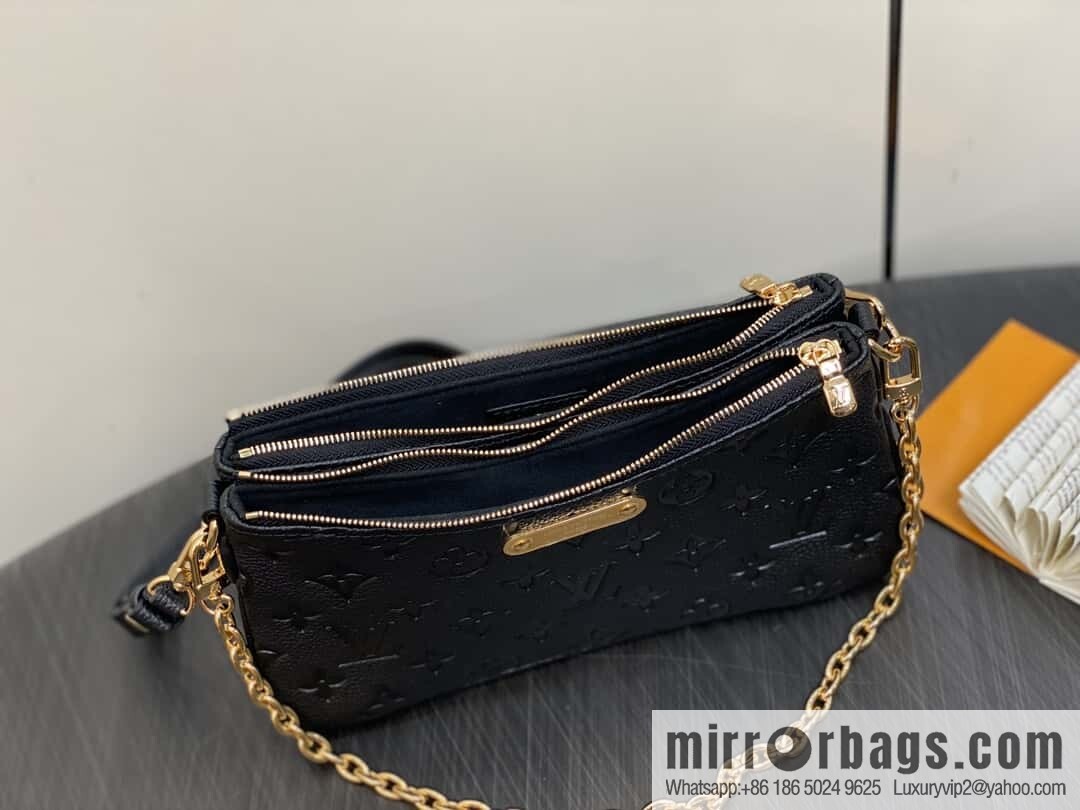 [Boutique‑grade] M83301 black M11916 brown, full leather embossed chain bag series Liv handbag