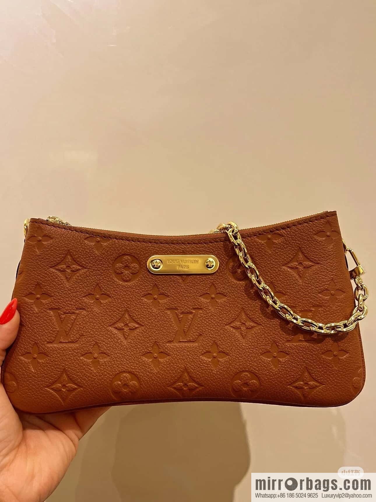 [Boutique‑grade] M11916 brown M83301 black, full leather embossed chain bag series Liv handbag
