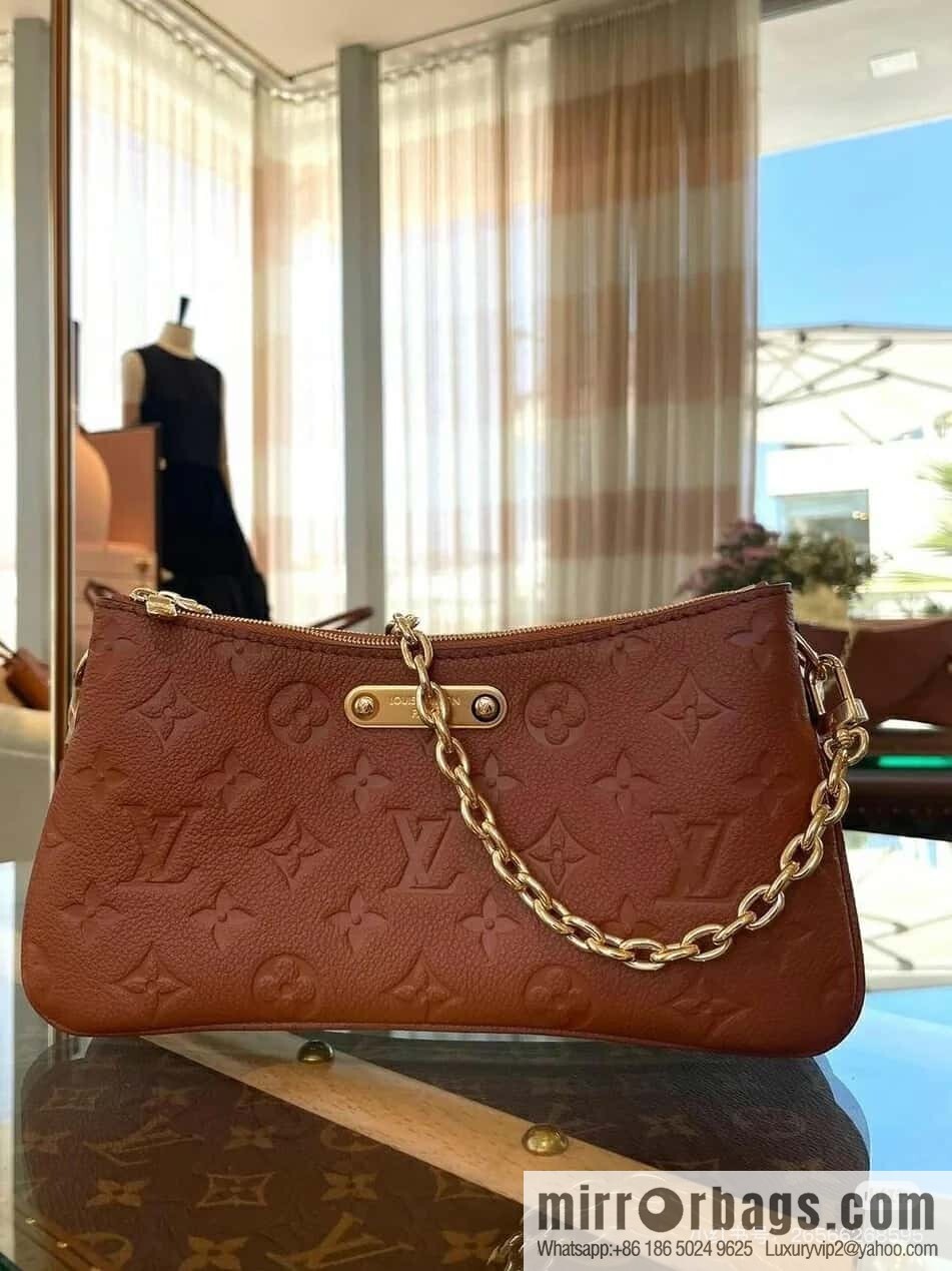 [Boutique‑grade] M11916 brown M83301 black, full leather embossed chain bag series Liv handbag