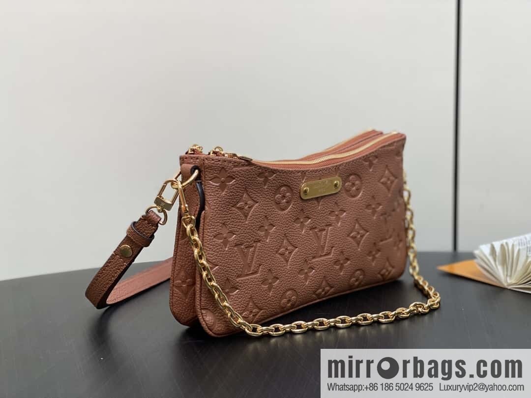 [Boutique‑grade] M11916 brown M83301 black, full leather embossed chain bag series Liv handbag