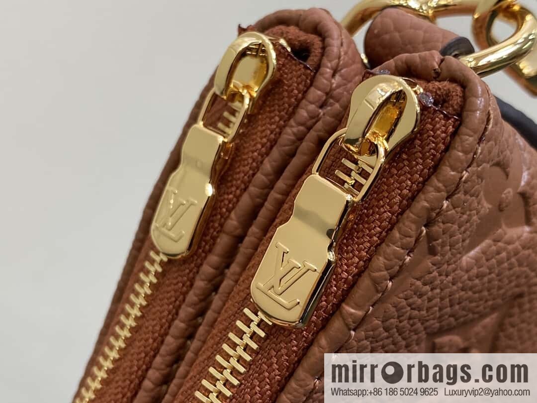 [Boutique‑grade] M11916 brown M83301 black, full leather embossed chain bag series Liv handbag