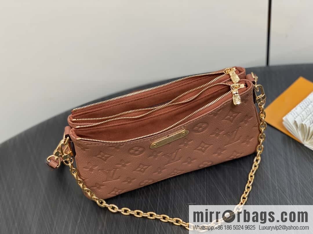 [Boutique‑grade] M11916 brown M83301 black, full leather embossed chain bag series Liv handbag