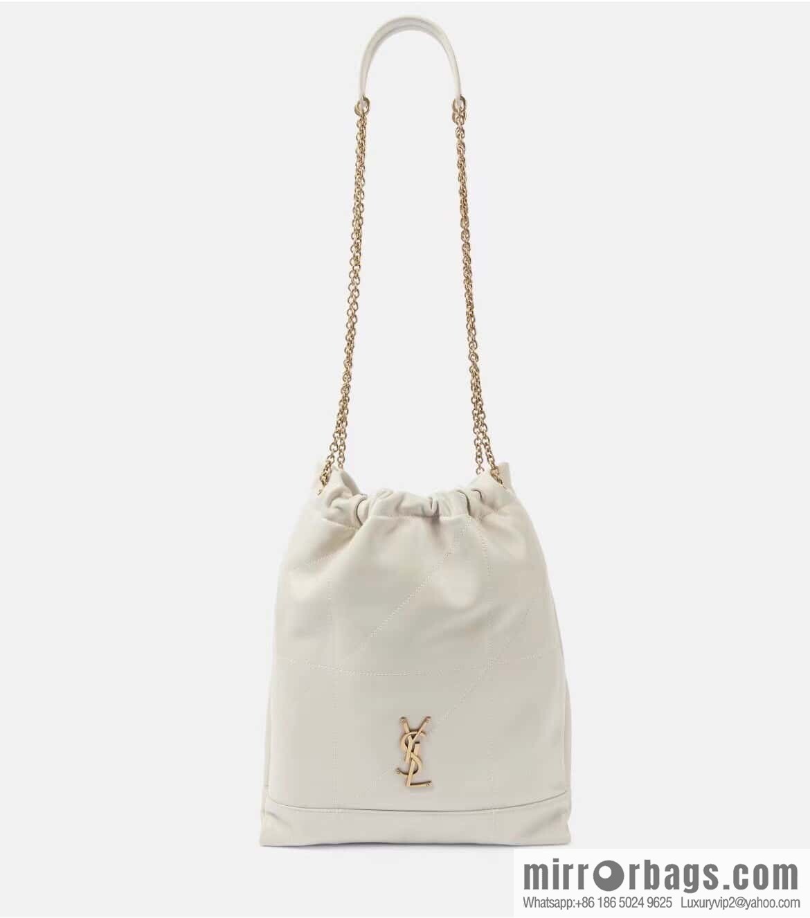 YSL 𝗝𝗔𝗠𝗜𝗘 𝟰.𝟯 𝗣𝗢𝗖𝗛𝗢𝗡 sheep leather clutch bag 781666 white