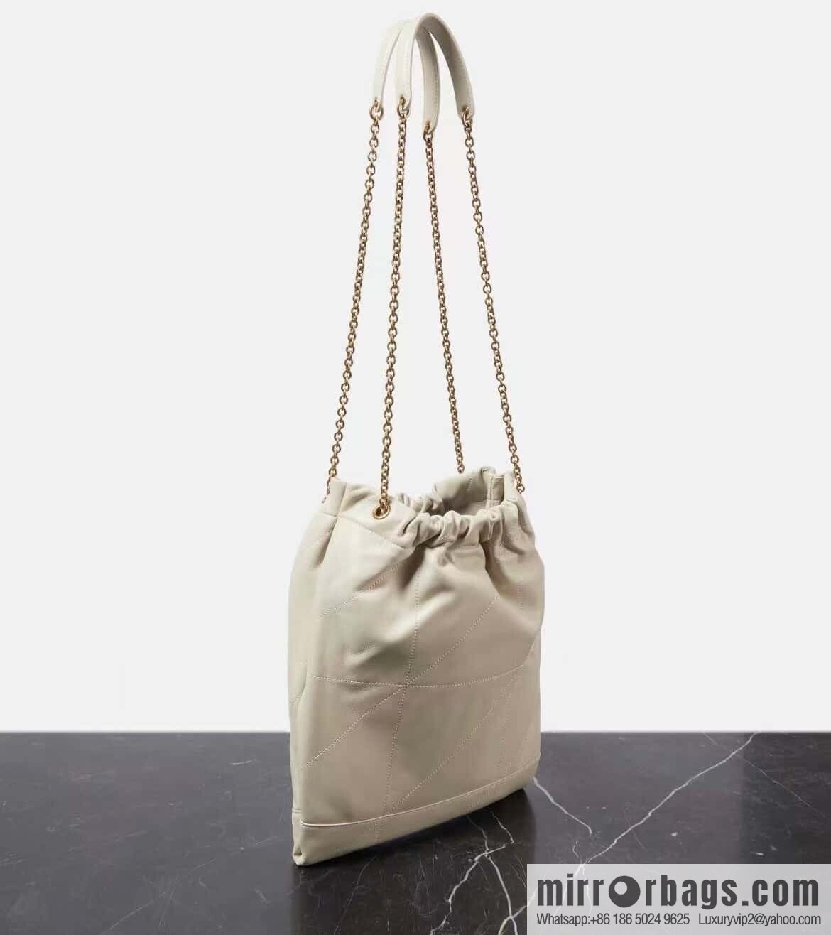 YSL 𝗝𝗔𝗠𝗜𝗘 𝟰.𝟯 𝗣𝗢𝗖𝗛𝗢𝗡 sheep leather clutch bag 781666 white