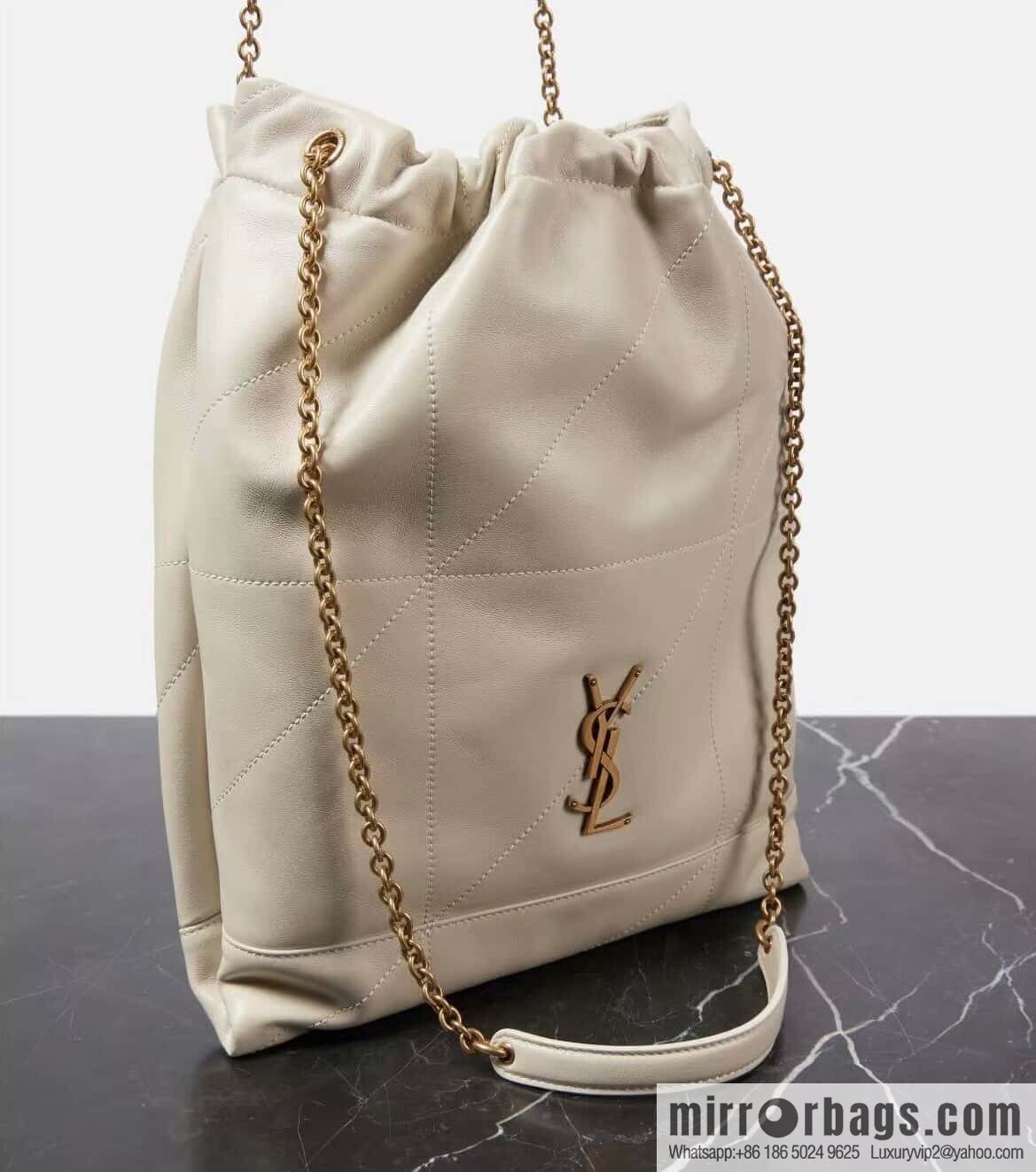 YSL 𝗝𝗔𝗠𝗜𝗘 𝟰.𝟯 𝗣𝗢𝗖𝗛𝗢𝗡 sheep leather clutch bag 781666 white