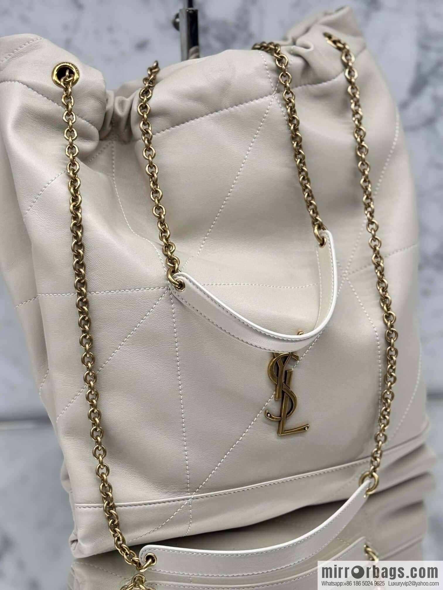 YSL 𝗝𝗔𝗠𝗜𝗘 𝟰.𝟯 𝗣𝗢𝗖𝗛𝗢𝗡 sheep leather clutch bag 781666 white