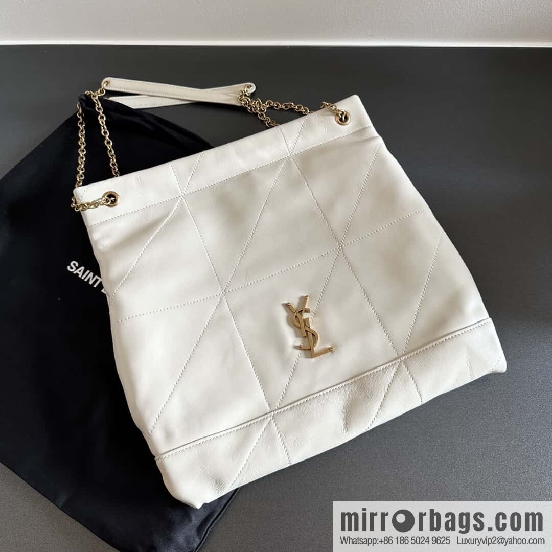 YSL 𝗝𝗔𝗠𝗜𝗘 𝟰.𝟯 𝗣𝗢𝗖𝗛𝗢𝗡 sheep leather clutch bag 781666 white