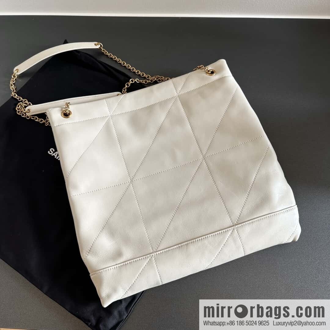 YSL 𝗝𝗔𝗠𝗜𝗘 𝟰.𝟯 𝗣𝗢𝗖𝗛𝗢𝗡 sheep leather clutch bag 781666 white