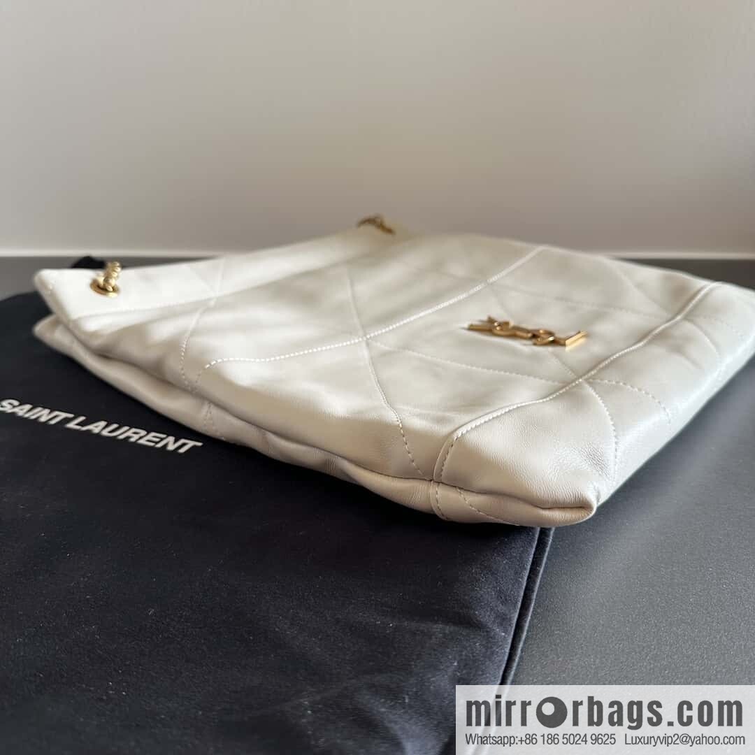 YSL 𝗝𝗔𝗠𝗜𝗘 𝟰.𝟯 𝗣𝗢𝗖𝗛𝗢𝗡 sheep leather clutch bag 781666 white