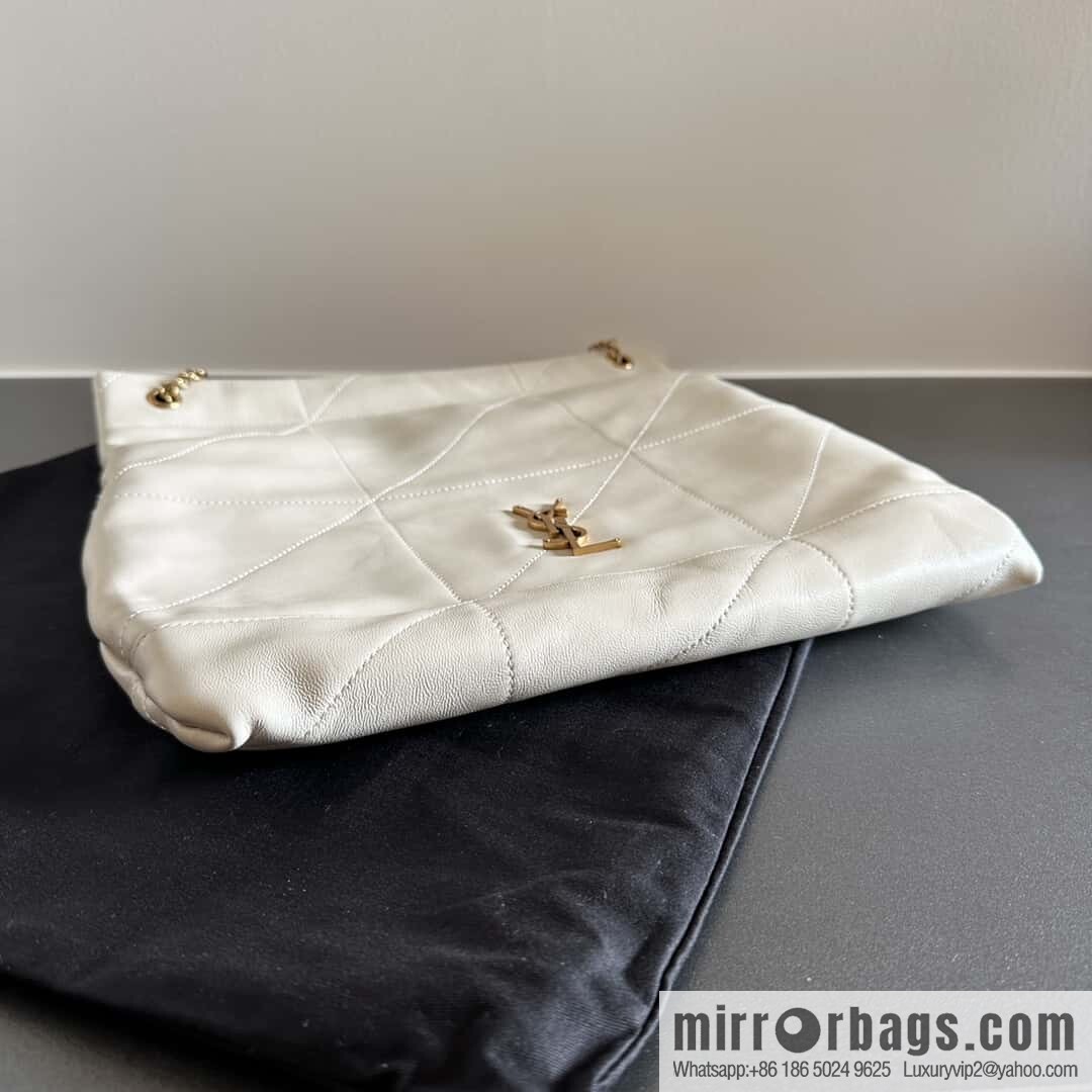 YSL 𝗝𝗔𝗠𝗜𝗘 𝟰.𝟯 𝗣𝗢𝗖𝗛𝗢𝗡 sheep leather clutch bag 781666 white