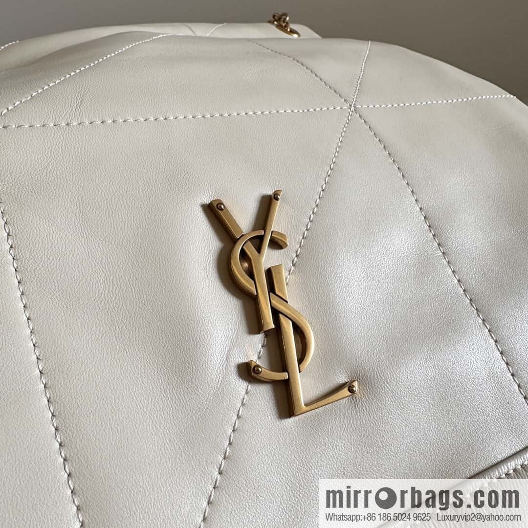 YSL 𝗝𝗔𝗠𝗜𝗘 𝟰.𝟯 𝗣𝗢𝗖𝗛𝗢𝗡 sheep leather clutch bag 781666 white