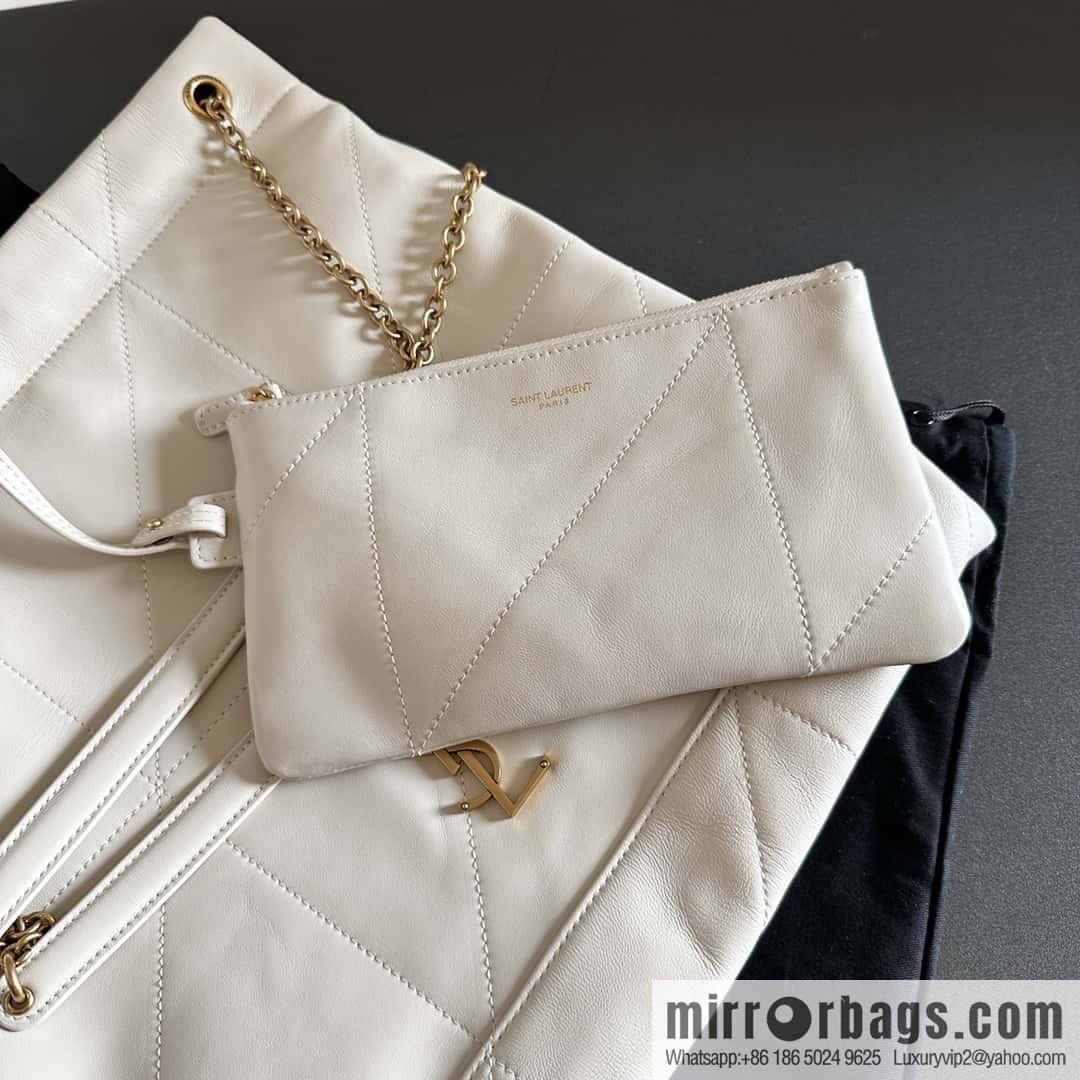 YSL 𝗝𝗔𝗠𝗜𝗘 𝟰.𝟯 𝗣𝗢𝗖𝗛𝗢𝗡 sheep leather clutch bag 781666 white