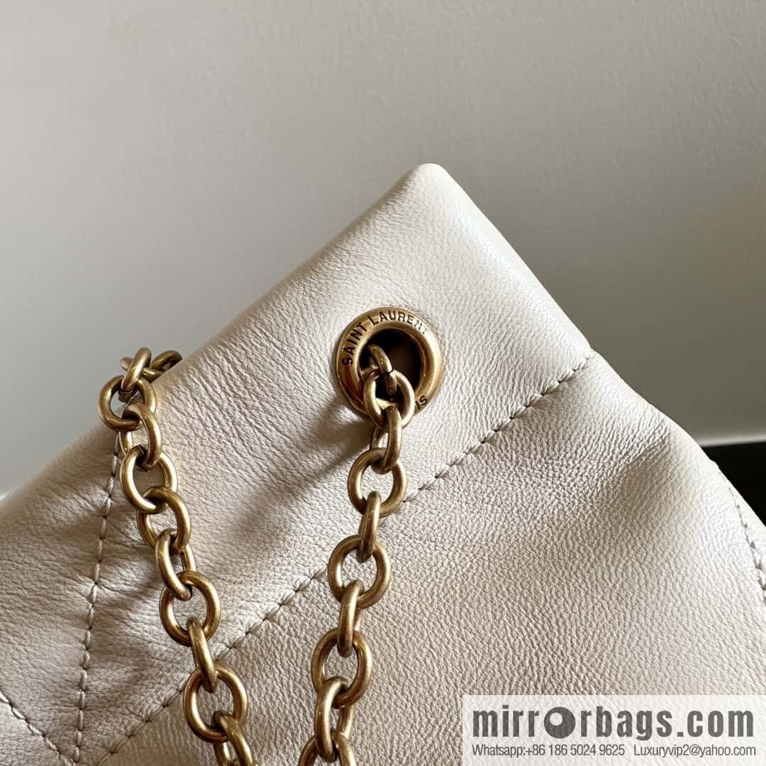 YSL 𝗝𝗔𝗠𝗜𝗘 𝟰.𝟯 𝗣𝗢𝗖𝗛𝗢𝗡 sheep leather clutch bag 781666 white