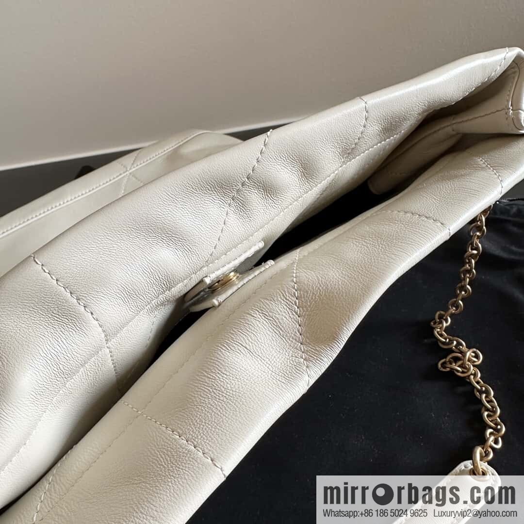YSL 𝗝𝗔𝗠𝗜𝗘 𝟰.𝟯 𝗣𝗢𝗖𝗛𝗢𝗡 sheep leather clutch bag 781666 white