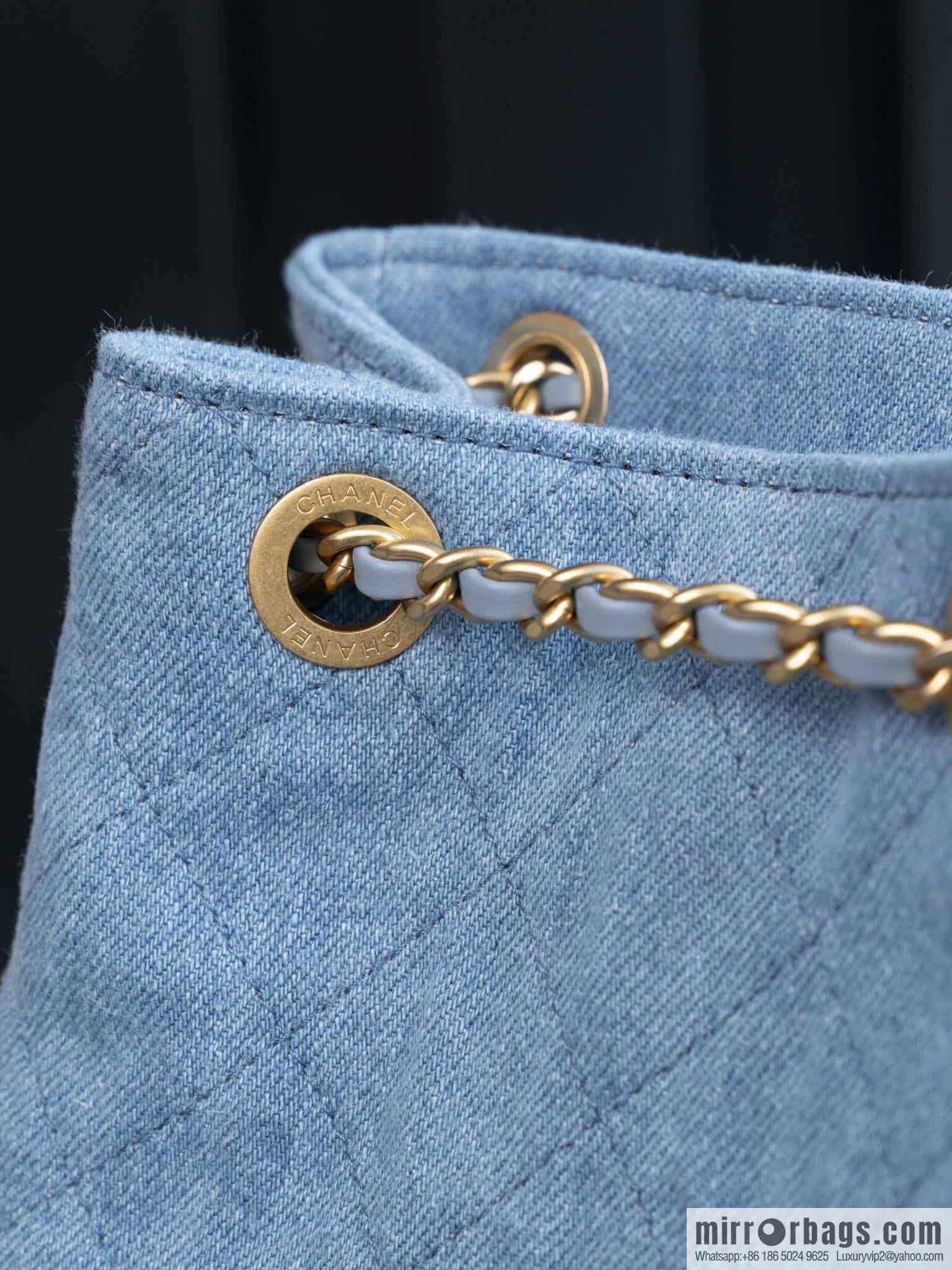 𝐂𝐡𝐚𝐧𝐞𝐥 𝟐𝟓𝐜 early spring, light denim backpack 🦋 AS5310
