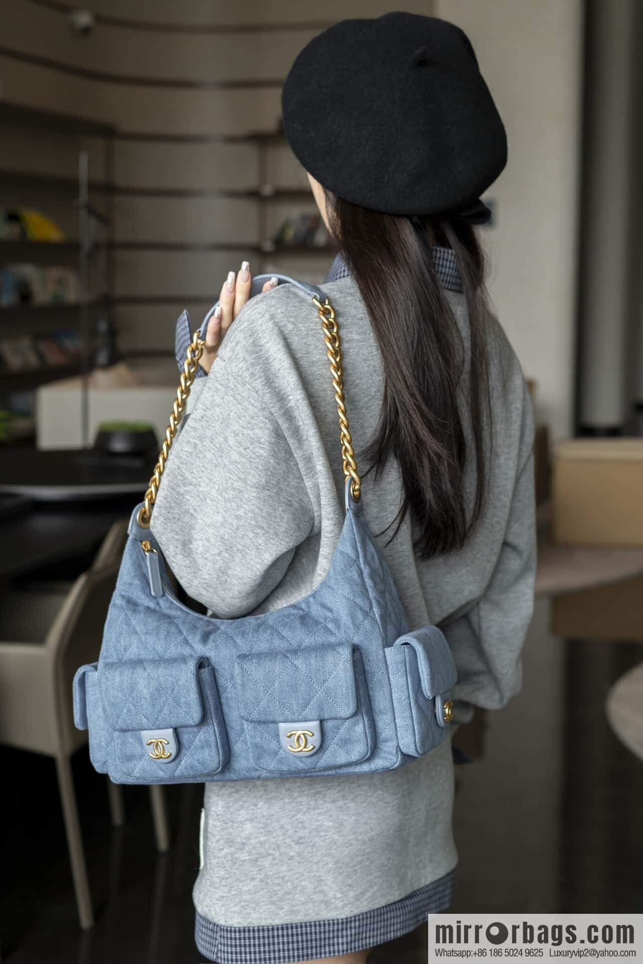 ππ‘ππ§ππ₯ πππ early spring multi pocket light denim large AS5302
