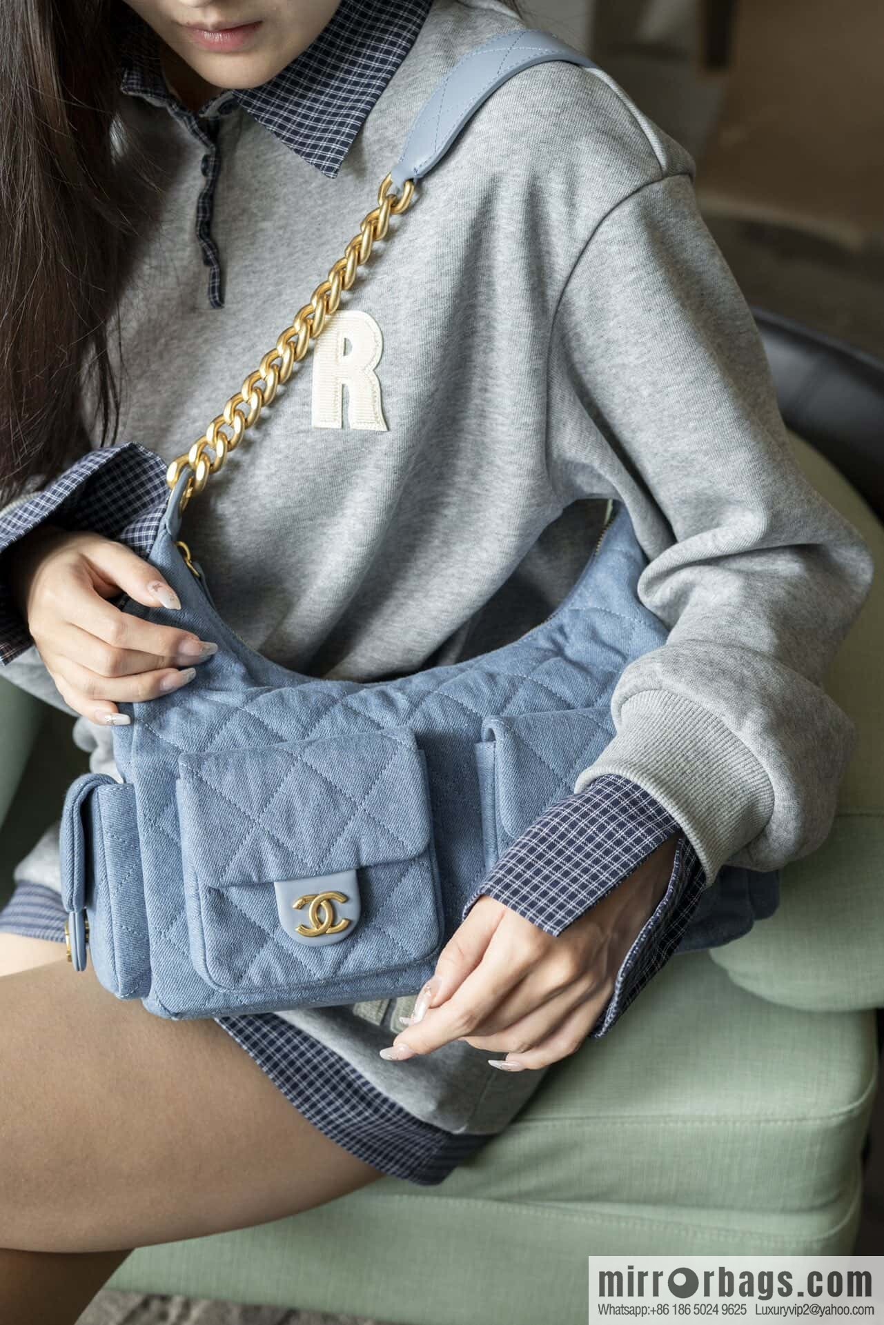 ππ‘ππ§ππ₯ πππ early spring multi pocket light denim large AS5302