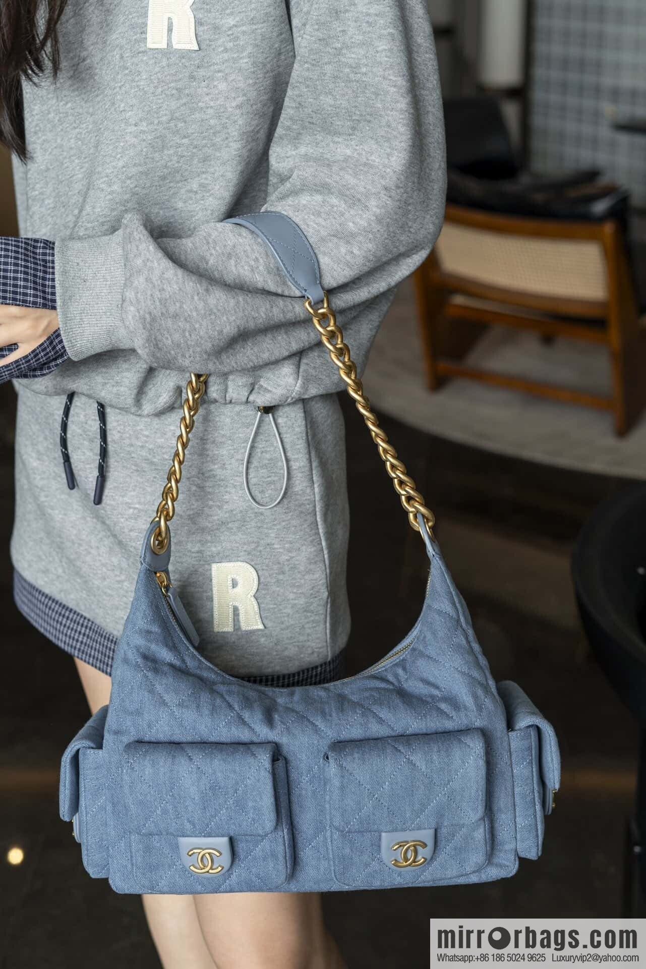 ππ‘ππ§ππ₯ πππ early spring multi pocket light denim large AS5302