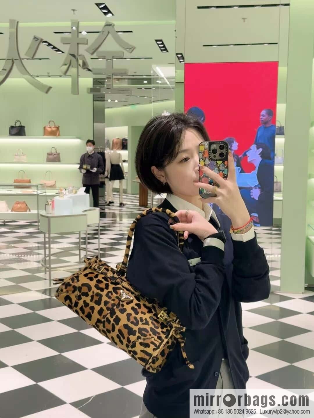 PRADA 🎉 LusSo lf printed leopard print 🎉 1BA426🎉🎉