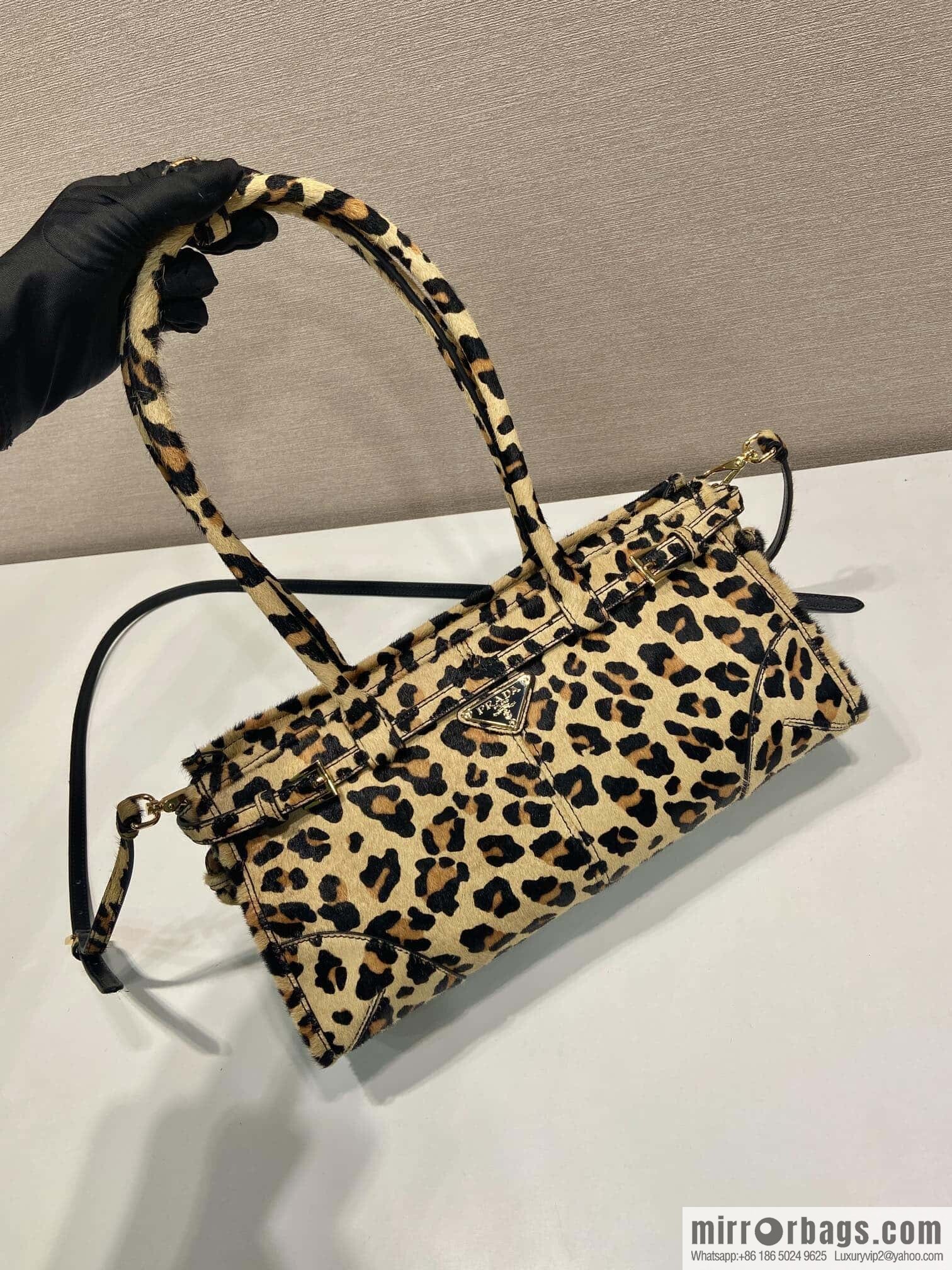 PRADA 🎉 LusSo lf printed leopard print 🎉 1BA426🎉🎉