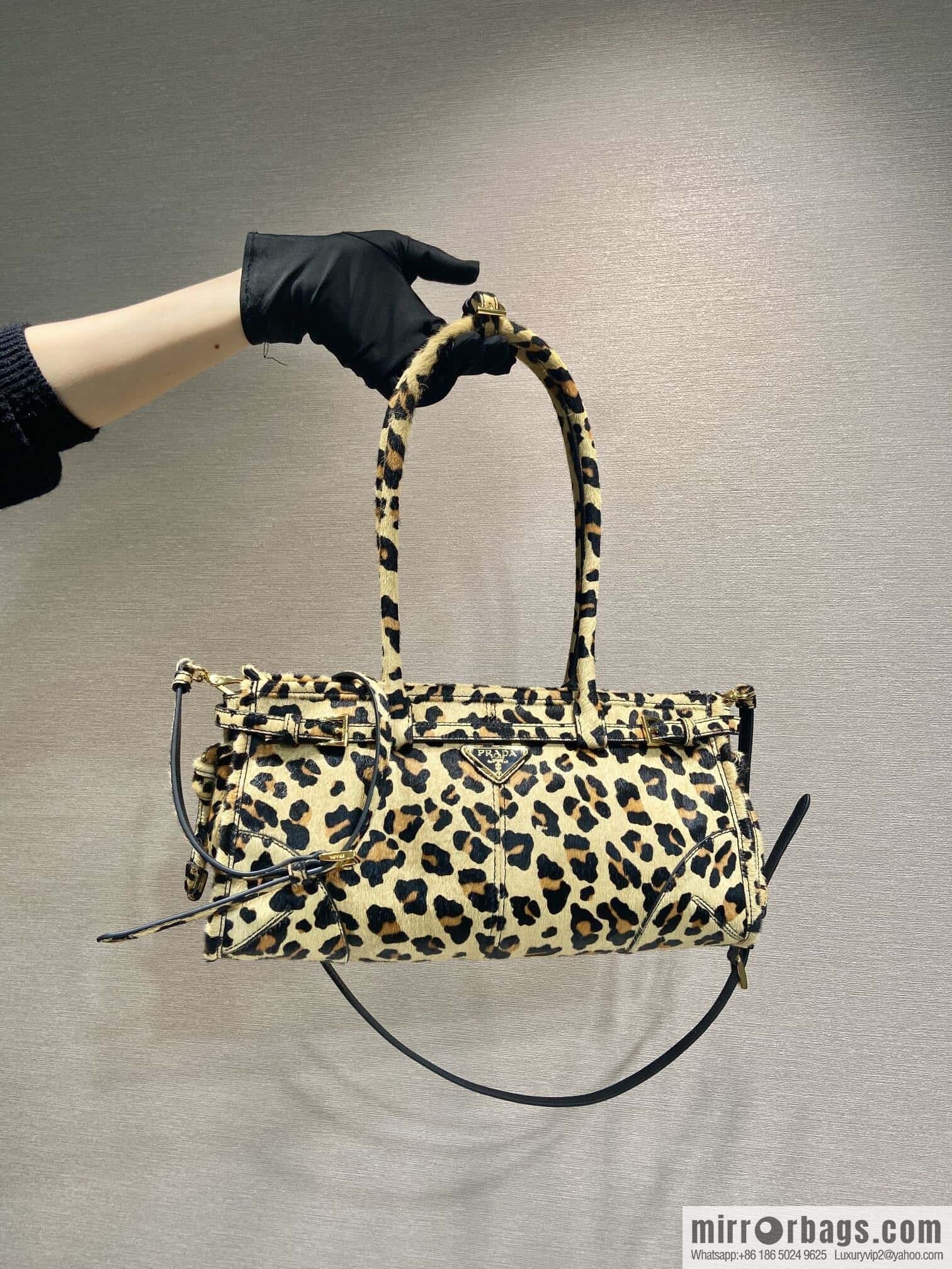 PRADA 🎉 LusSo lf printed leopard print 🎉 1BA426🎉🎉