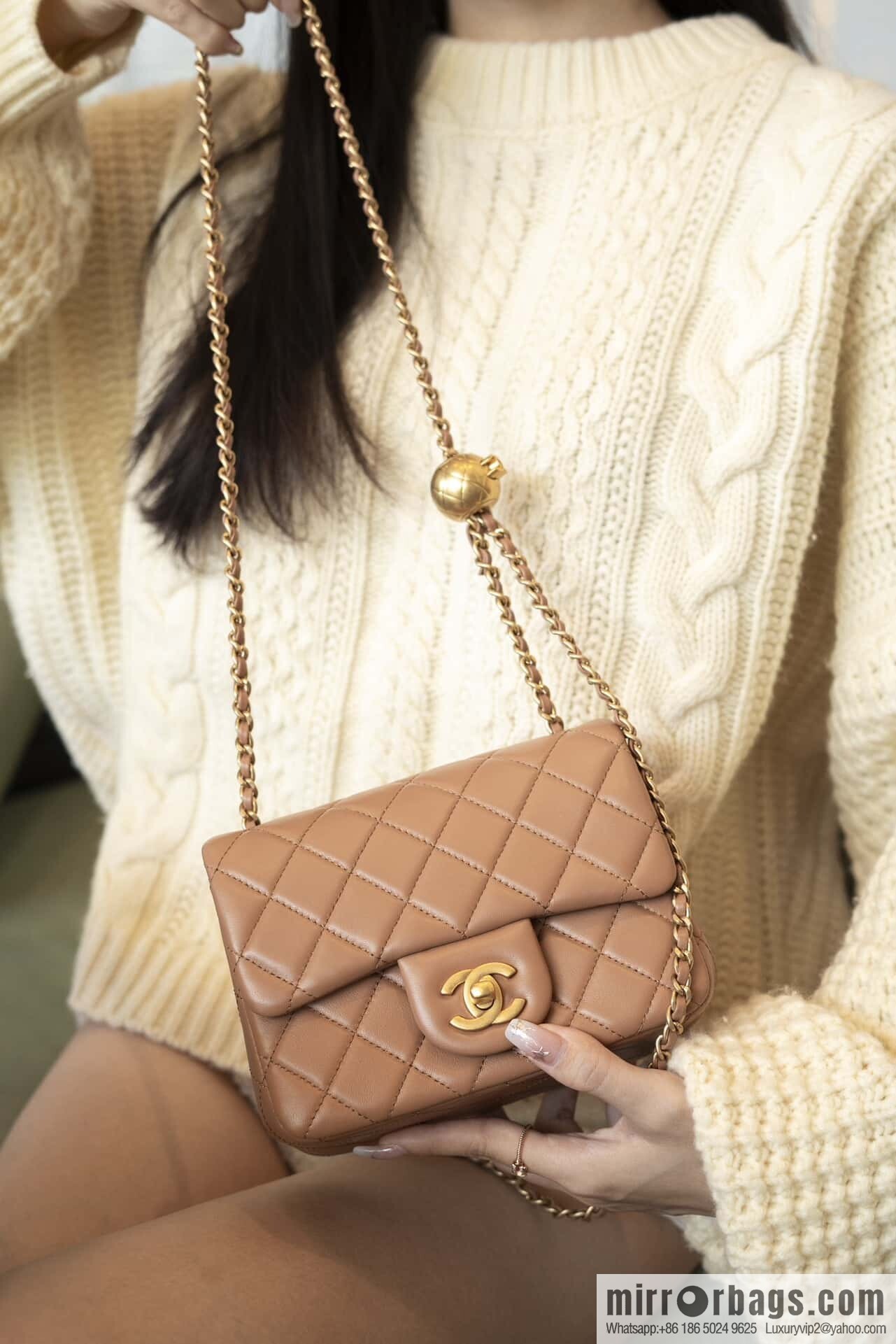 ππ‘ππ§ππ₯ πππ€ ππ Golden Ball Square Fatty, Milk Tea Color βοΈ AS1786