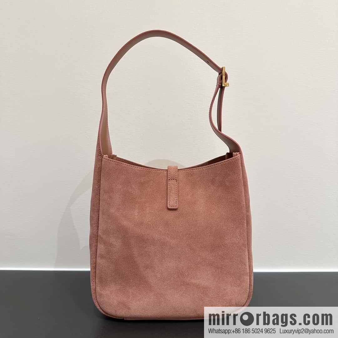 YSL 🆕 pink suede 𝗛𝗼𝗯𝗼 𝗟𝗘 𝟱𝗔𝟳 armpit bag 713938