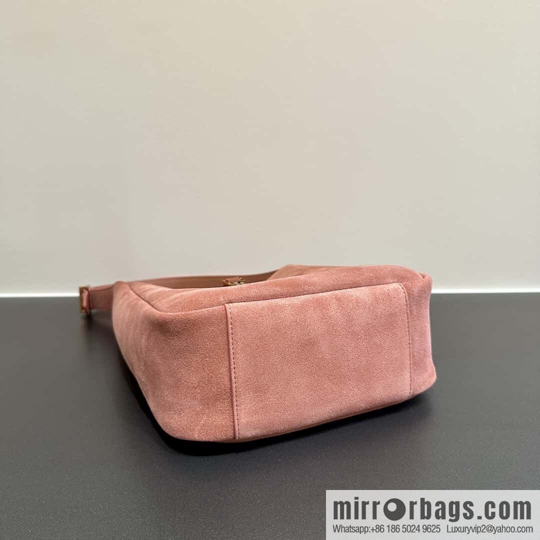 YSL 🆕 pink suede 𝗛𝗼𝗯𝗼 𝗟𝗘 𝟱𝗔𝟳 armpit bag 713938