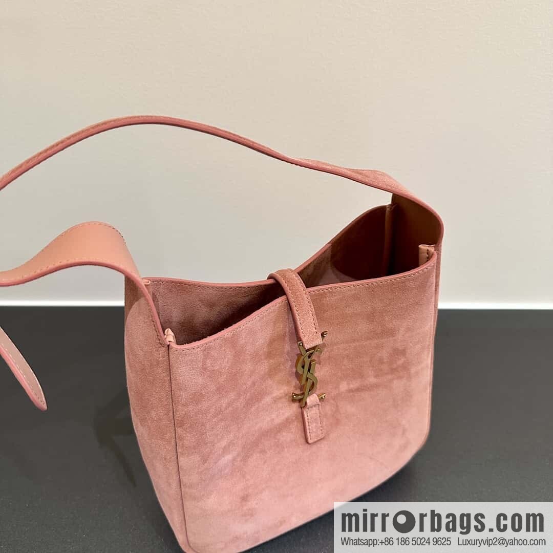 YSL 🆕 pink suede 𝗛𝗼𝗯𝗼 𝗟𝗘 𝟱𝗔𝟳 armpit bag 713938