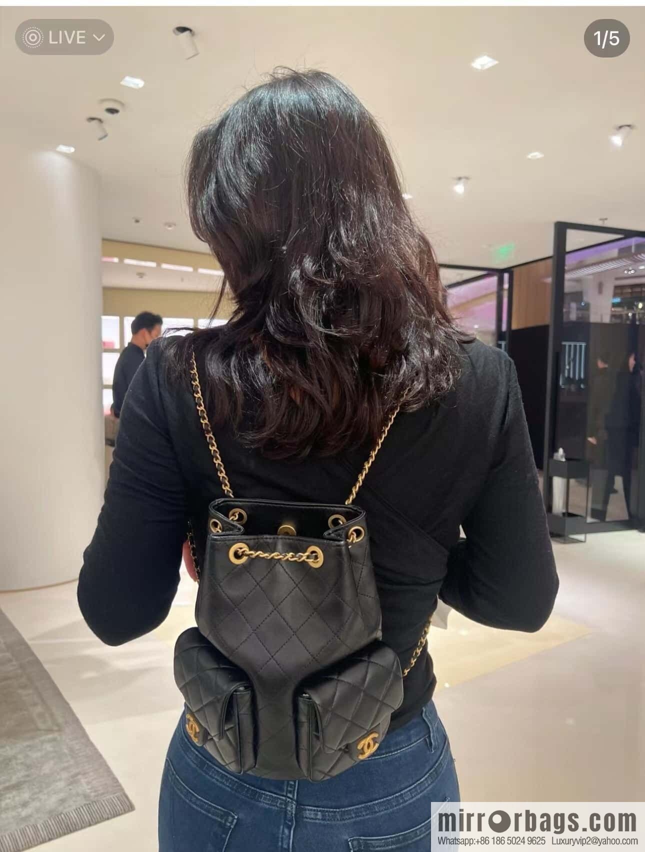 𝐂𝐡𝐚𝐧𝐞𝐥 𝟐𝟓𝐜 early spring vacation series, backpack, black gold 🖤 AS5310