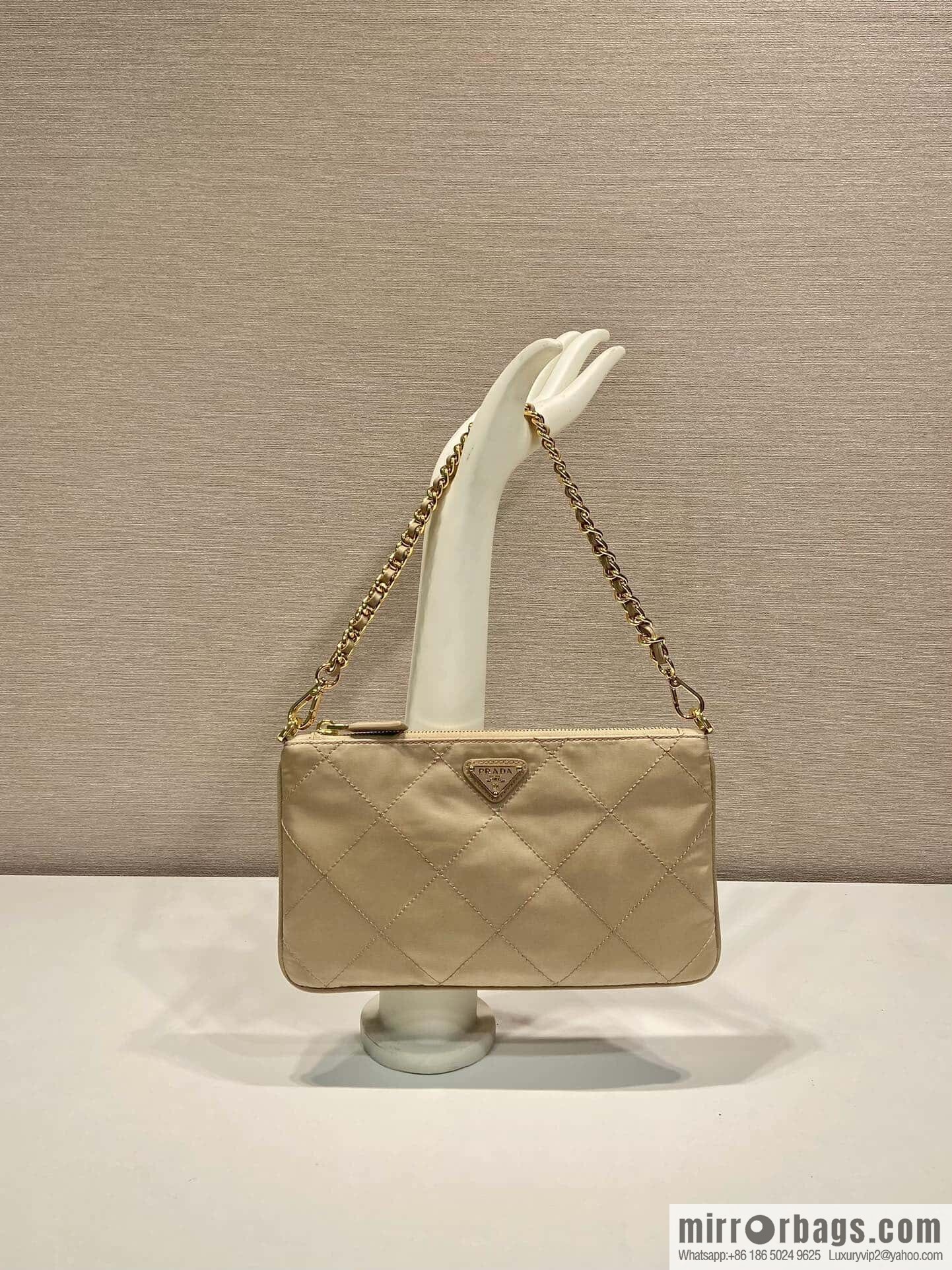 PRADA 🎉 Embroidered Hobo 🎉 1 Nl 054 Underarm Bag 🎉🎉 apricot