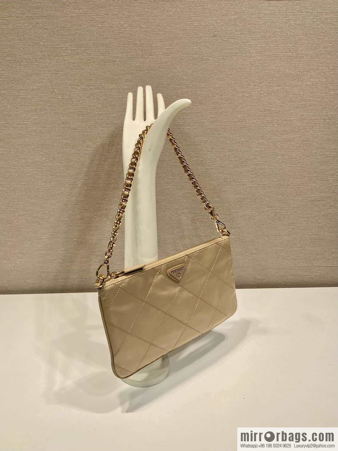 PRADA 🎉 Embroidered Hobo 🎉 1 Nl 054 Underarm Bag 🎉🎉 apricot
