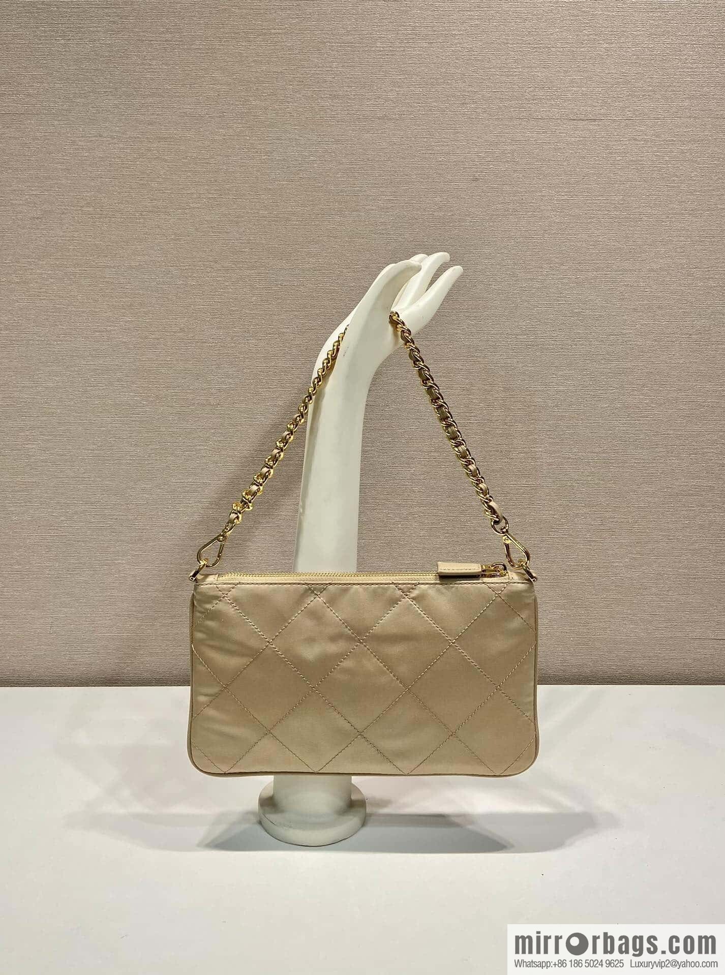 PRADA 🎉 Embroidered Hobo 🎉 1 Nl 054 Underarm Bag 🎉🎉 apricot