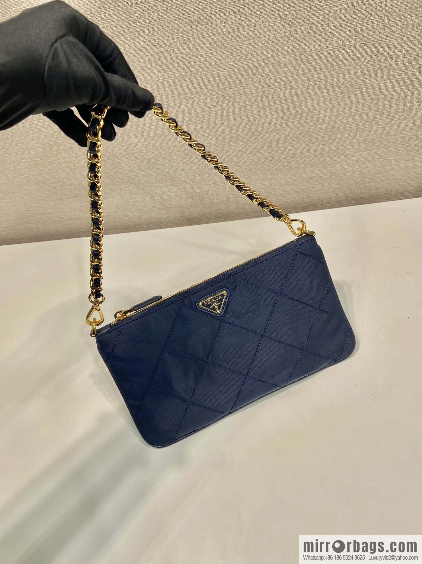 PRADA 🎉 Embroidered Hobo 🎉 1 Nl 054 Underarm Bag 🎉🎉 Blue