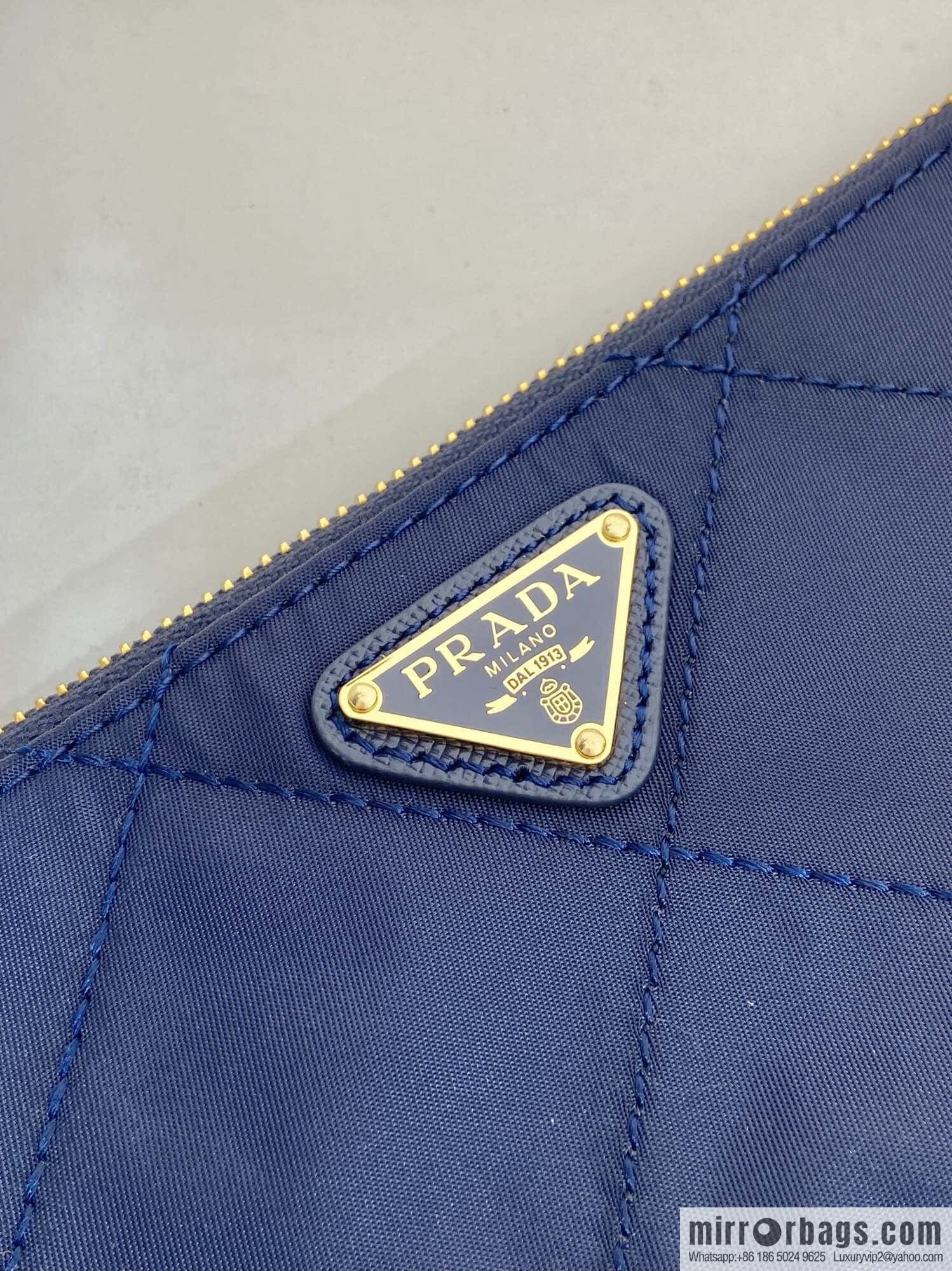 PRADA 🎉 Embroidered Hobo 🎉 1 Nl 054 Underarm Bag 🎉🎉 Blue
