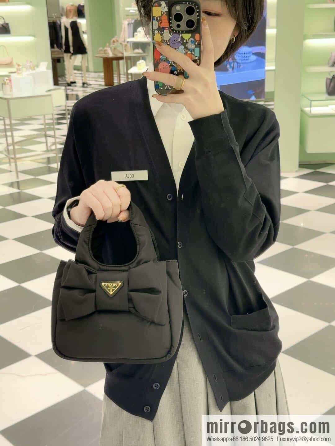 PRADA ๐ bow ๐ 1BA359 vegetable basket๐๐