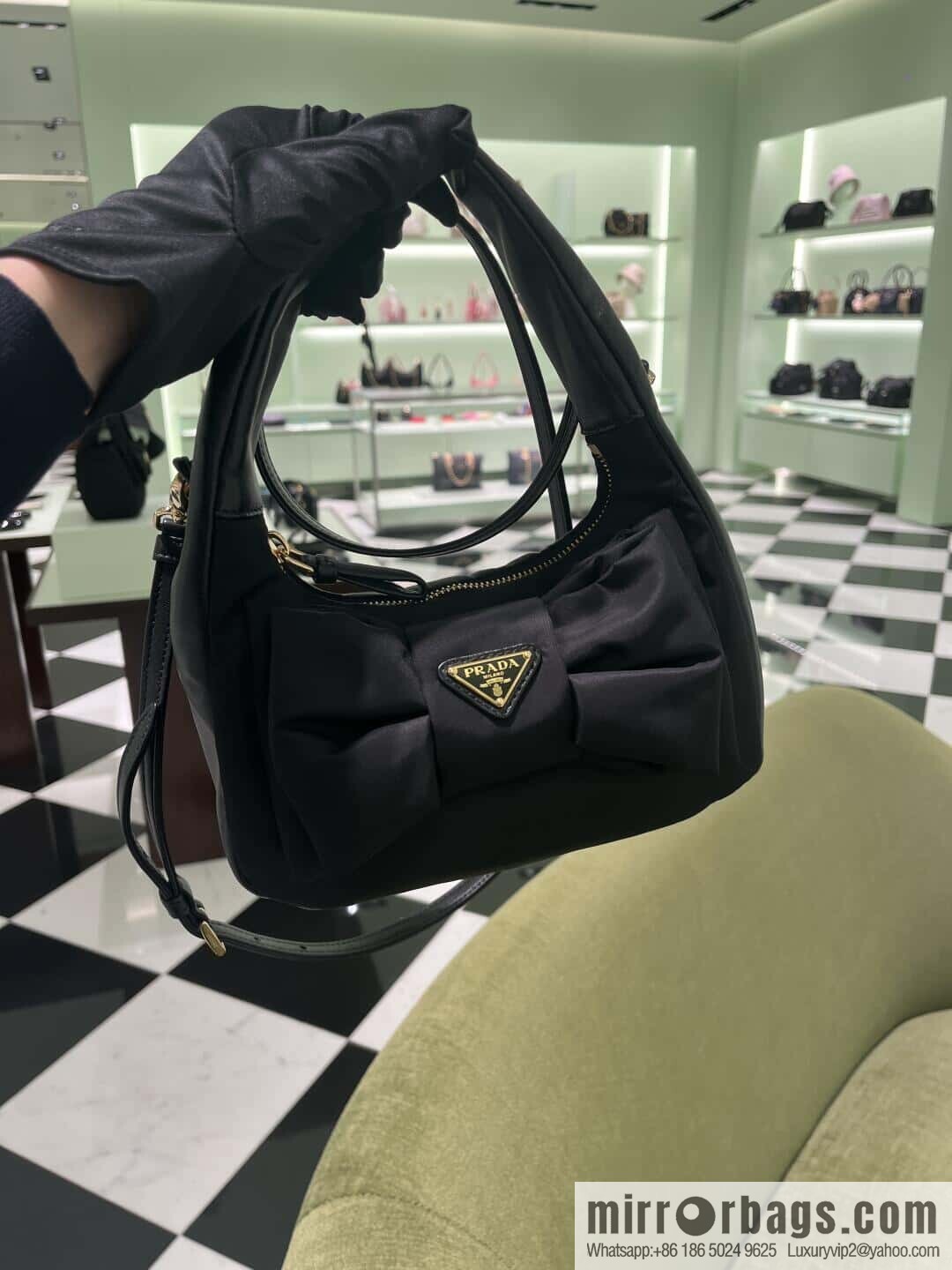PRADA ๐ bow ๐ 1BC241 armpit bag๐๐