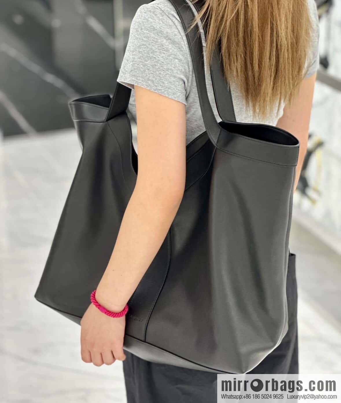 YSL 🆕 𝗪𝗛𝗬 𝗧𝗢𝗧𝗘 tote bag 🔥 817602 full leather black