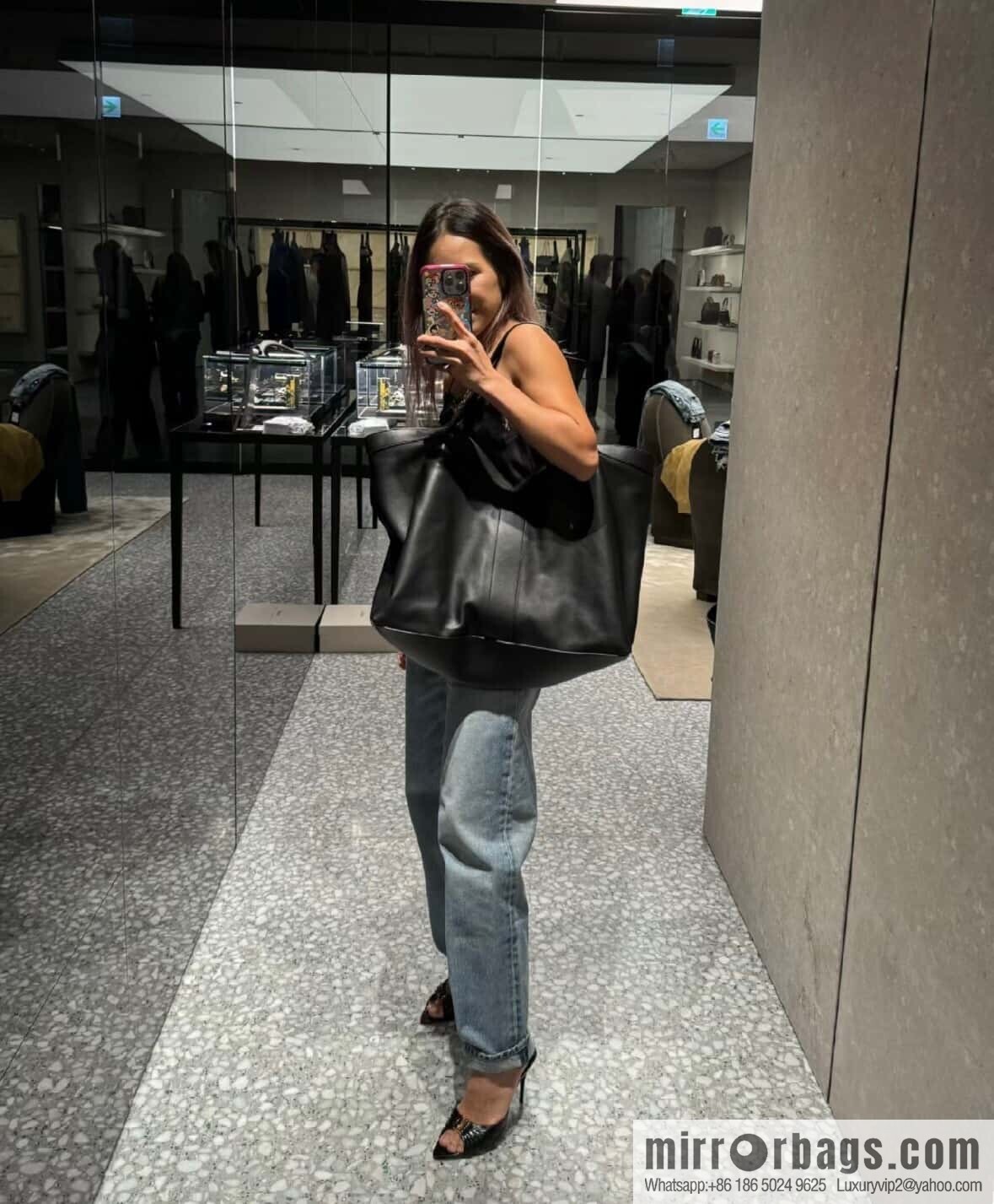 YSL 🆕 𝗪𝗛𝗬 𝗧𝗢𝗧𝗘 tote bag 🔥 817602 full leather black