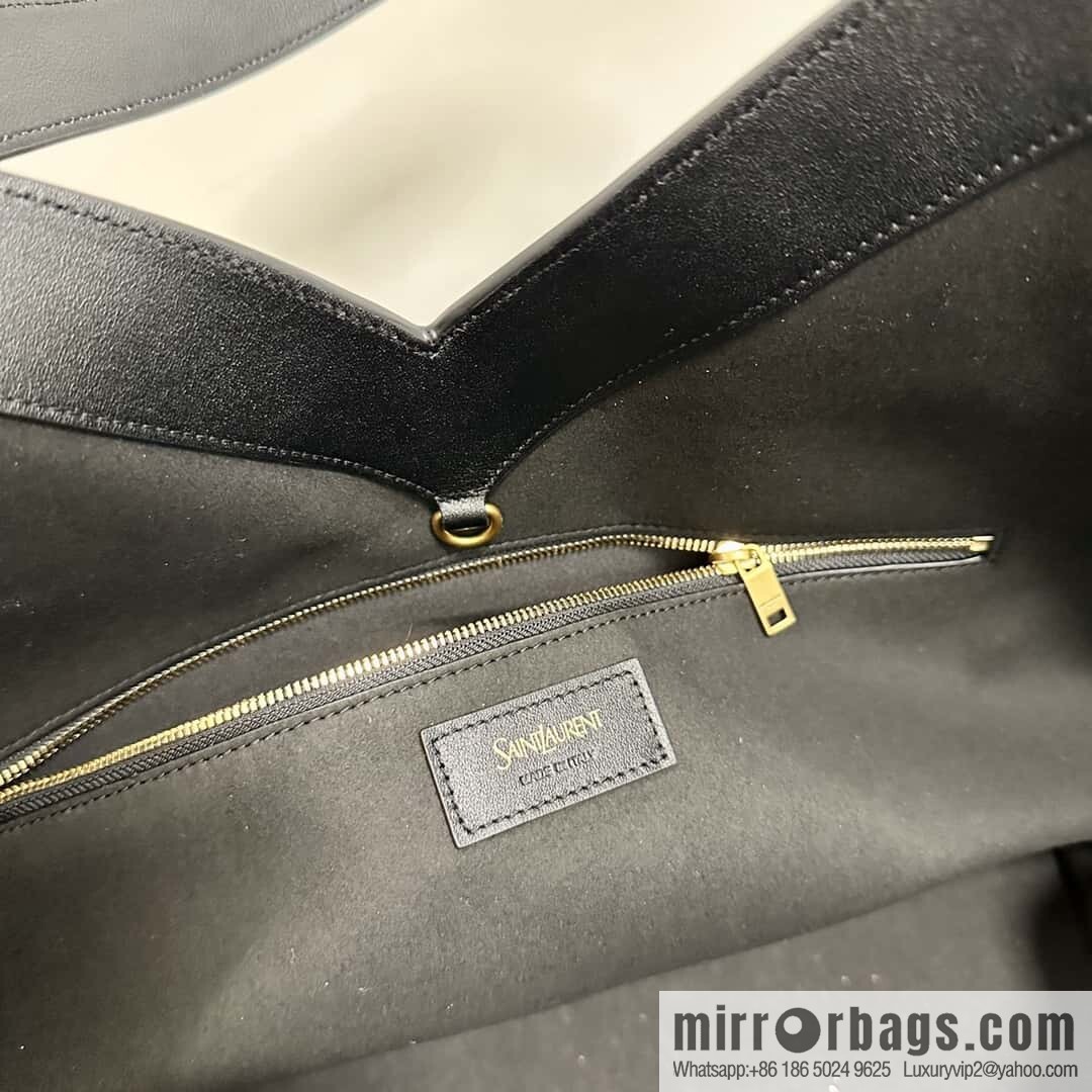 YSL 🆕 𝗪𝗛𝗬 𝗧𝗢𝗧𝗘 tote bag 🔥 817602 full leather black