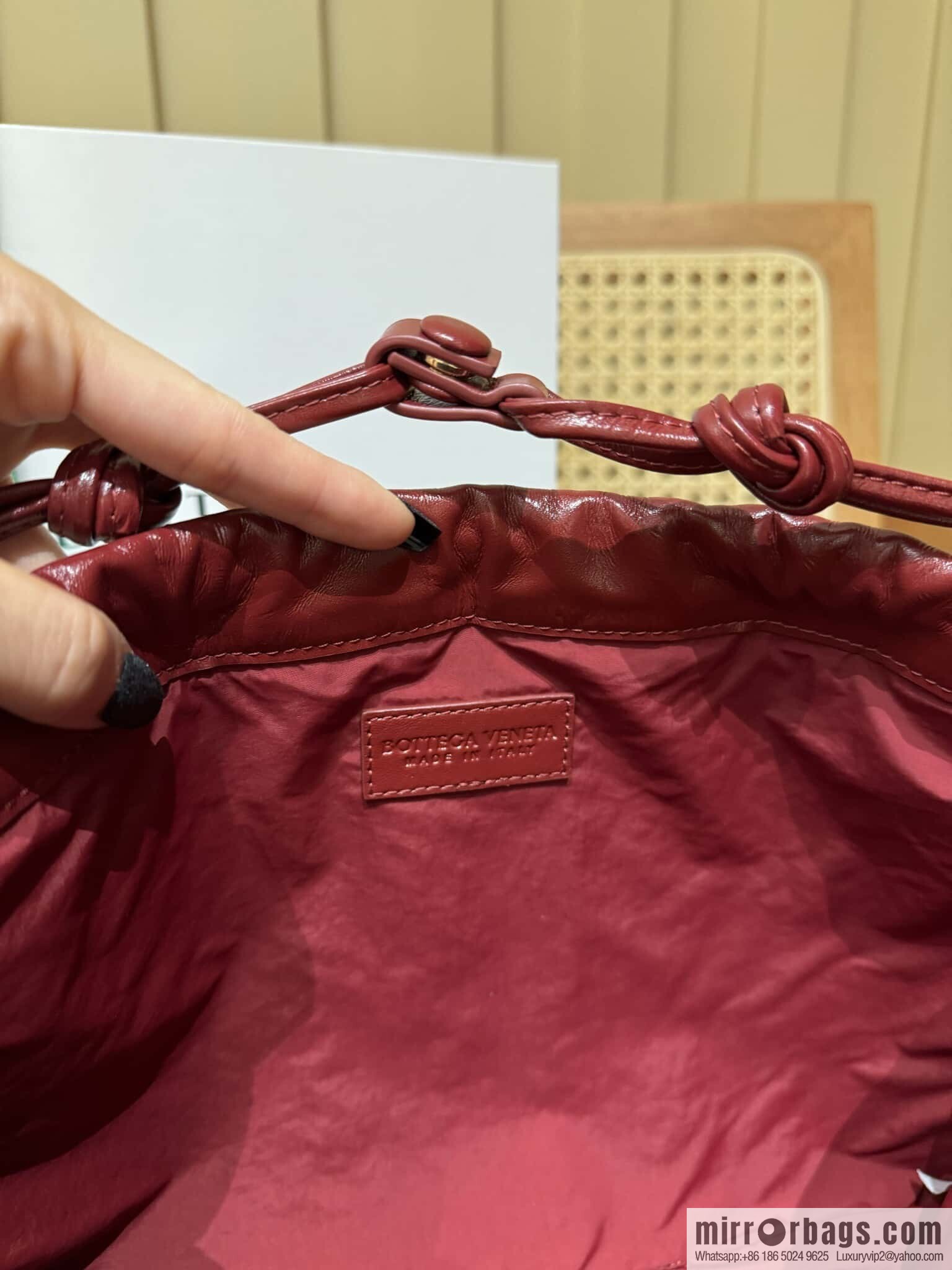 BV Medium Dustbag Clutch 796728 Akane Brown Red