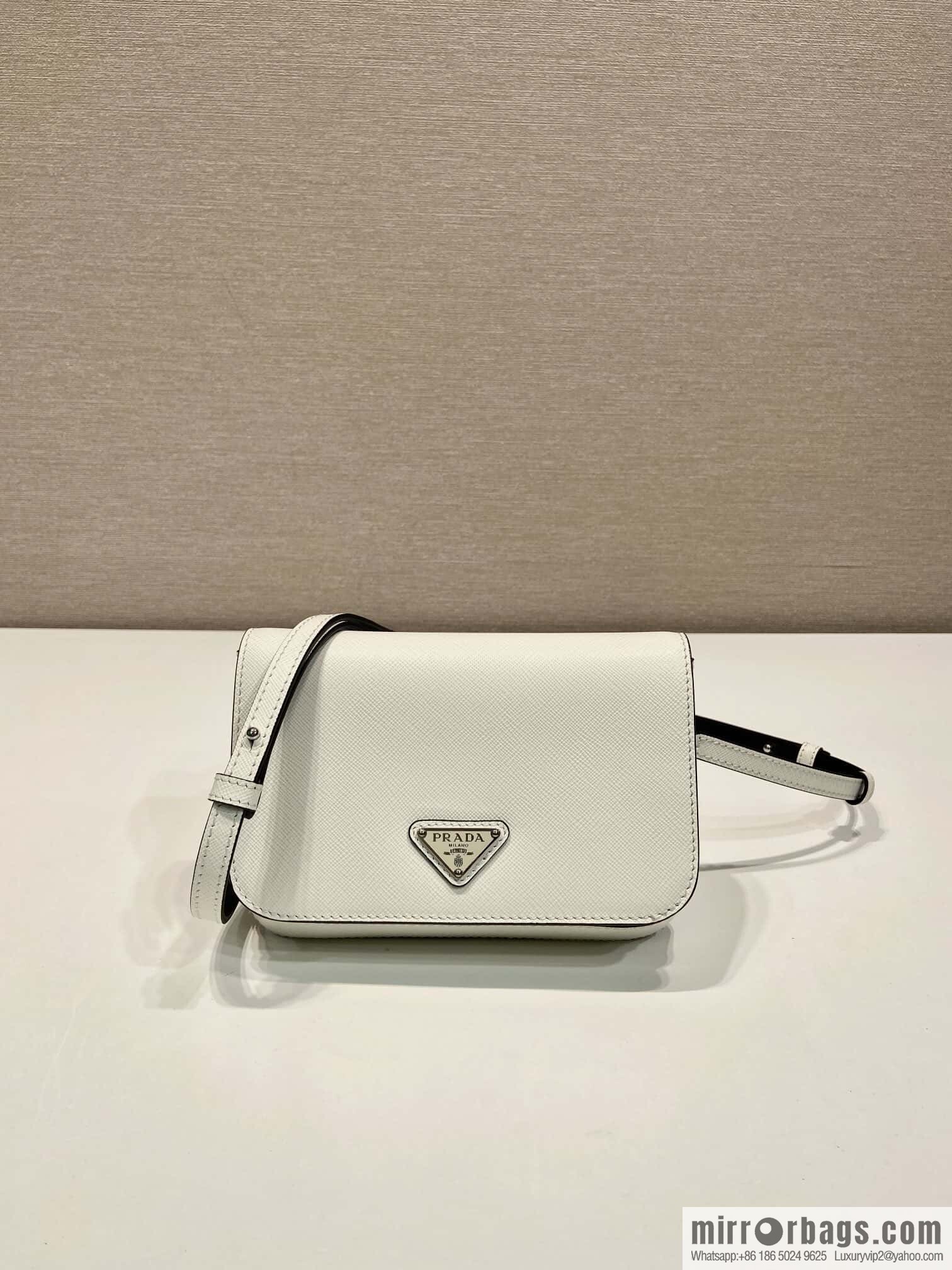 PRADA ๐ new ๐ 2VD061 cross pattern ๐ white