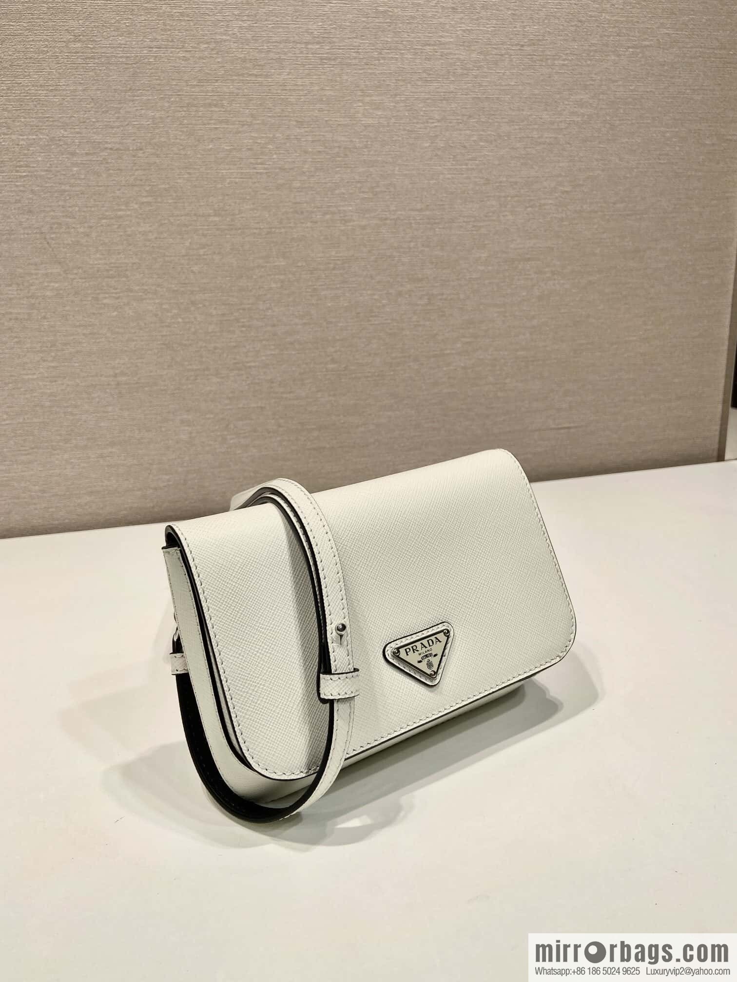 PRADA ๐ new ๐ 2VD061 cross pattern ๐ white