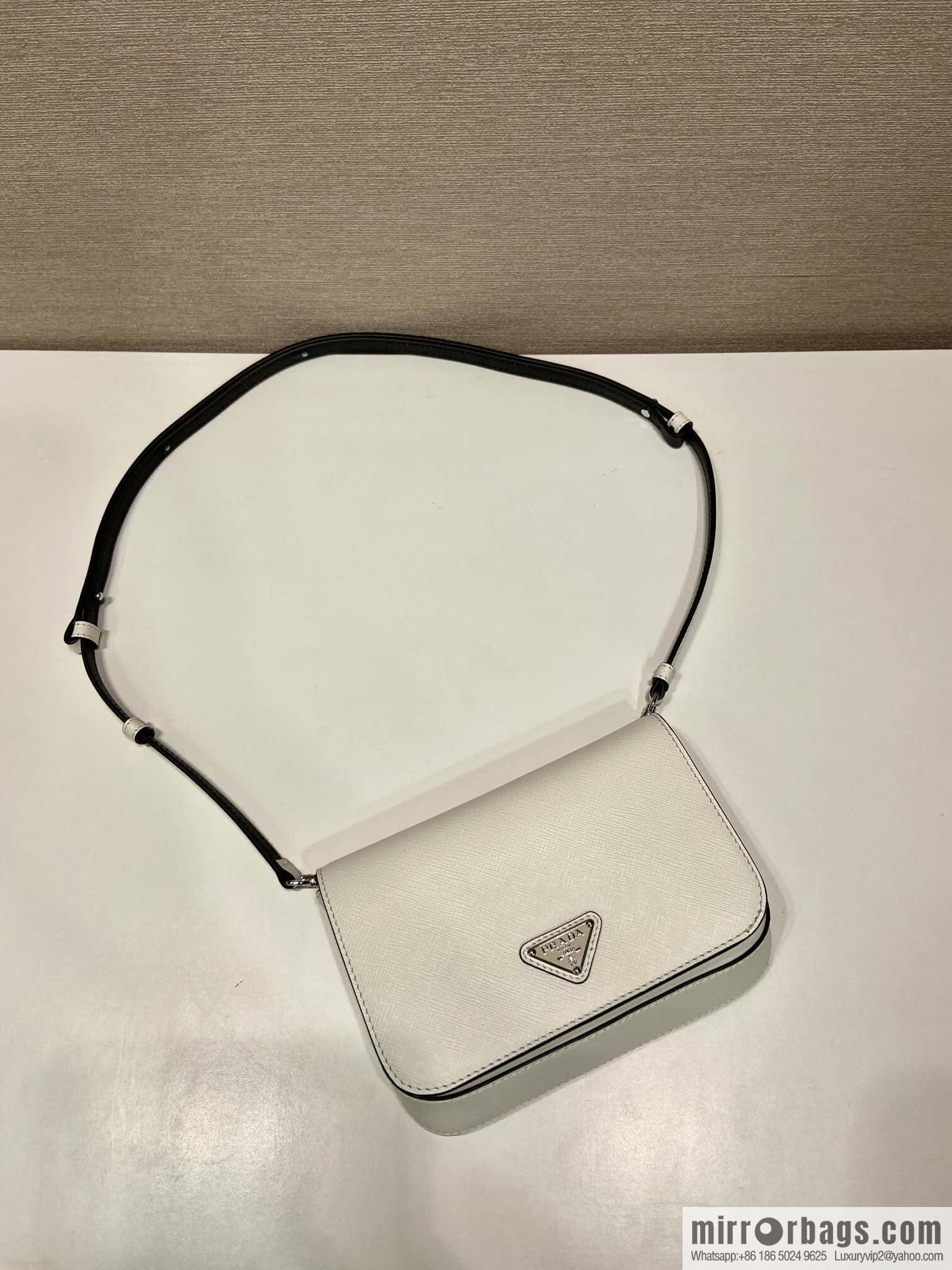 PRADA ๐ new ๐ 2VD061 cross pattern ๐ white
