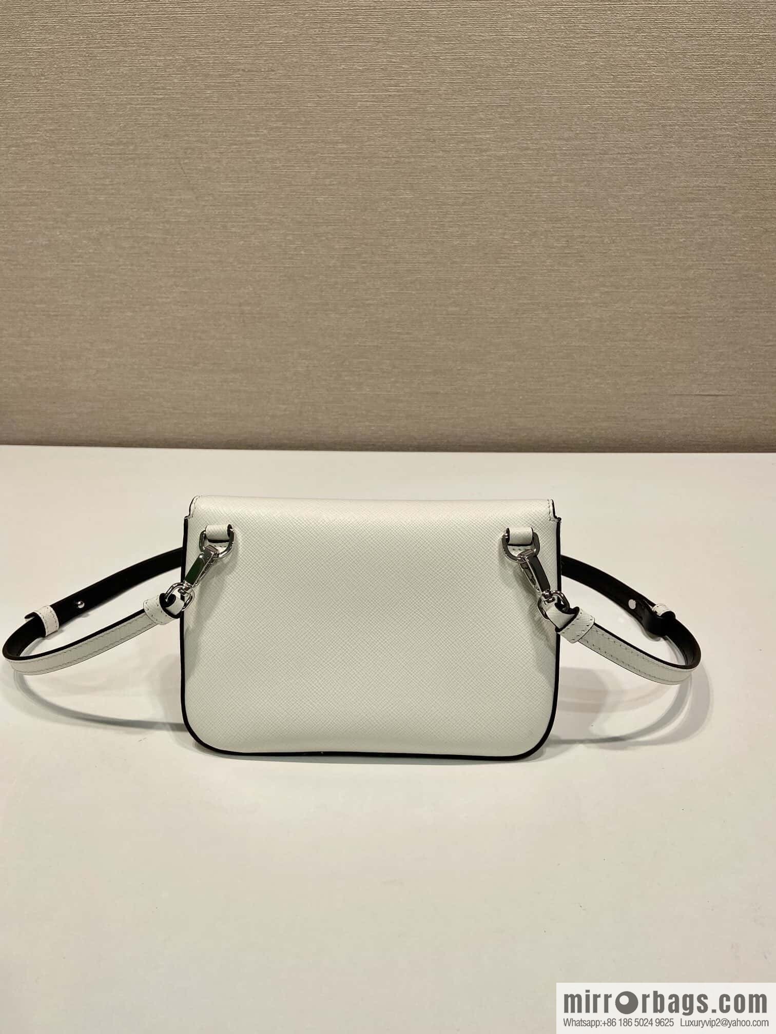 PRADA ๐ new ๐ 2VD061 cross pattern ๐ white