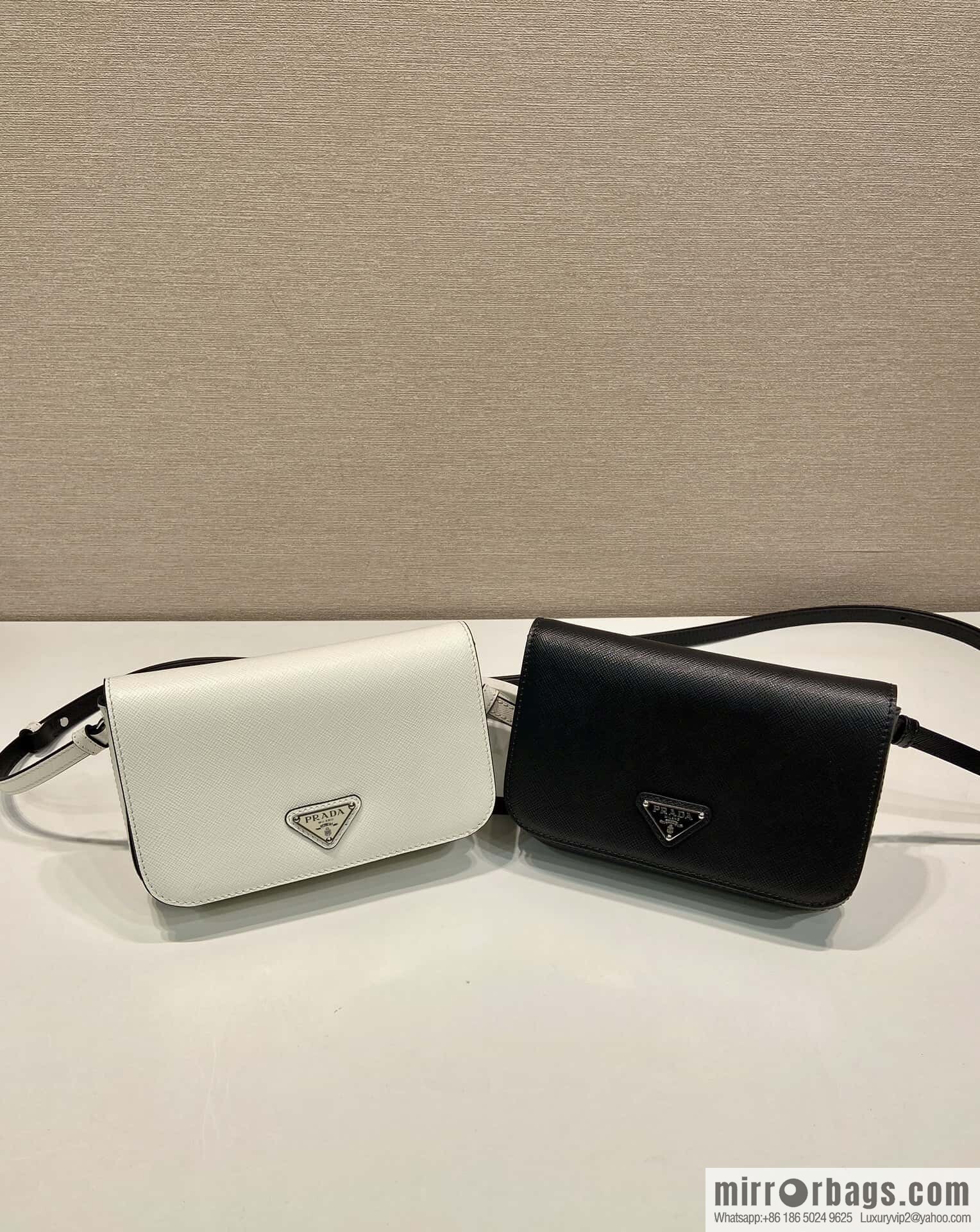PRADA ๐ new ๐ 2VD061 cross pattern ๐ white