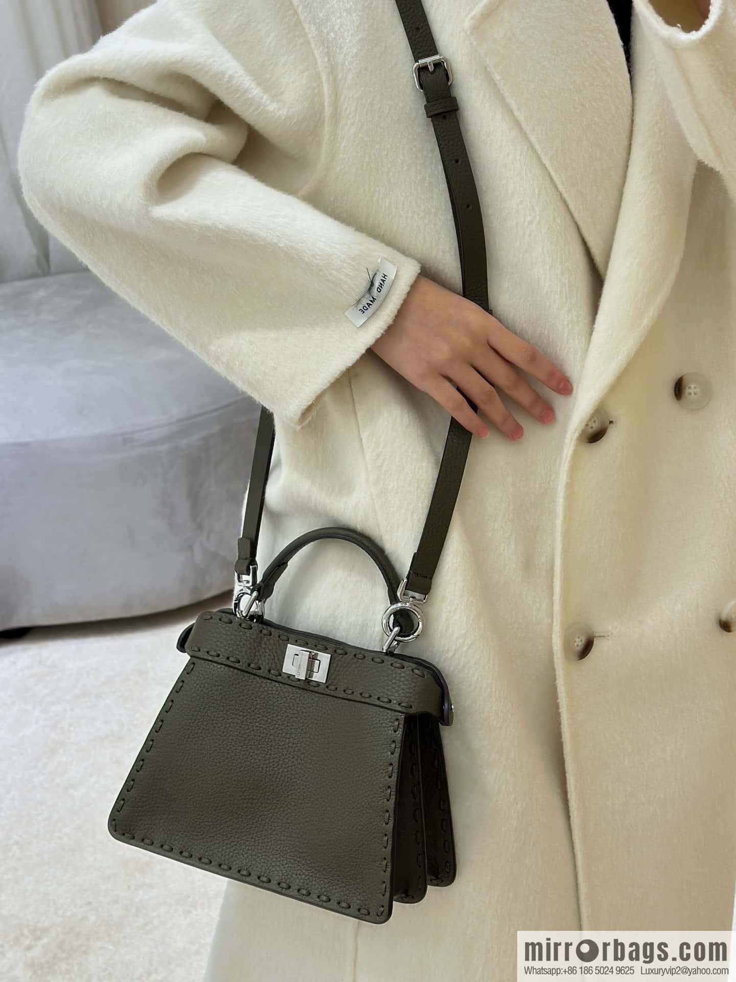 FENDI peekaboo new series I see you petite model number 80133As green