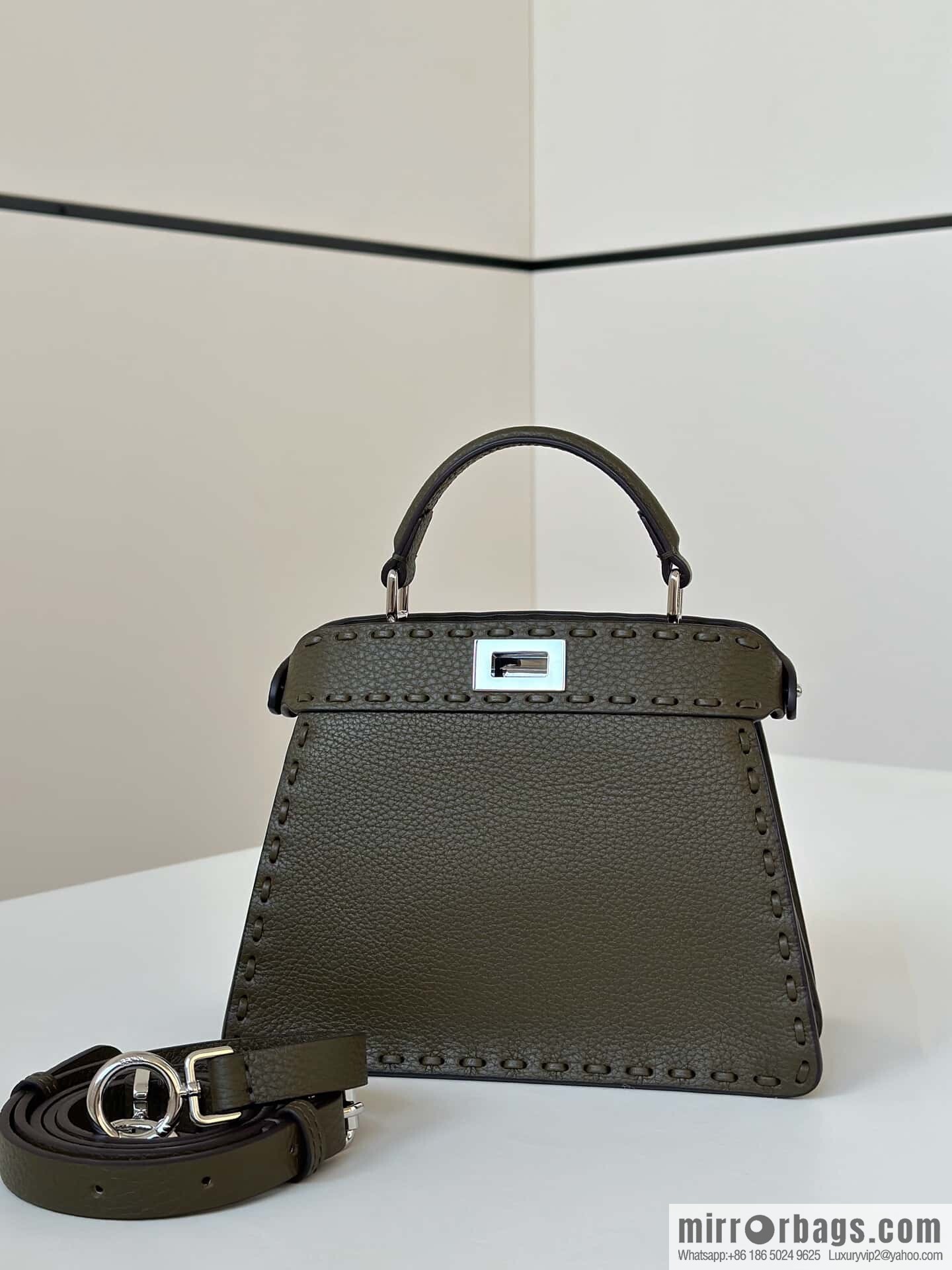 FENDI peekaboo new series I see you petite model number 80133As green